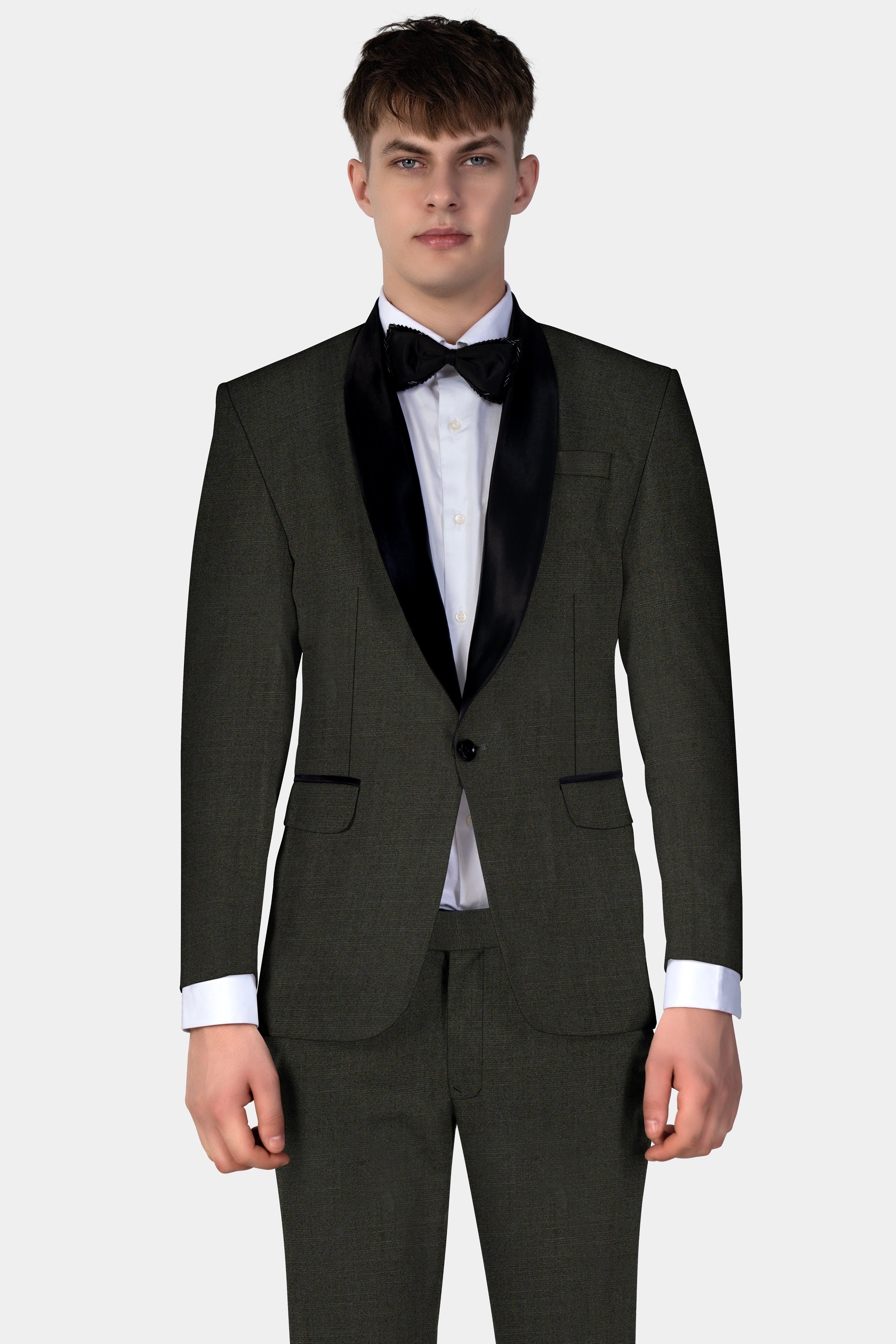 Rangoon Green Wool Blend Tuxedo Suit