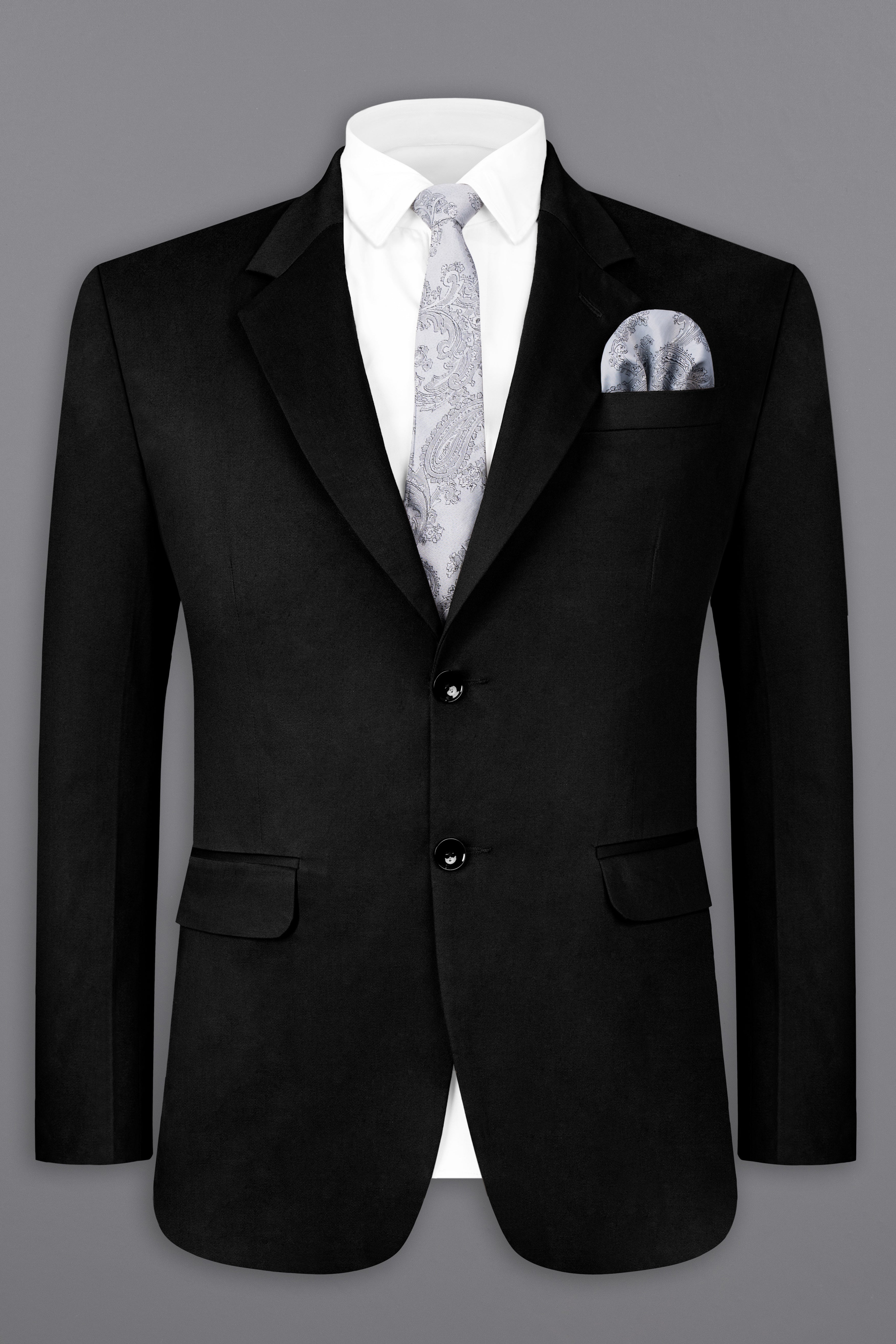Rich Black Solid Stretchable Premium Cotton Traveler Suit