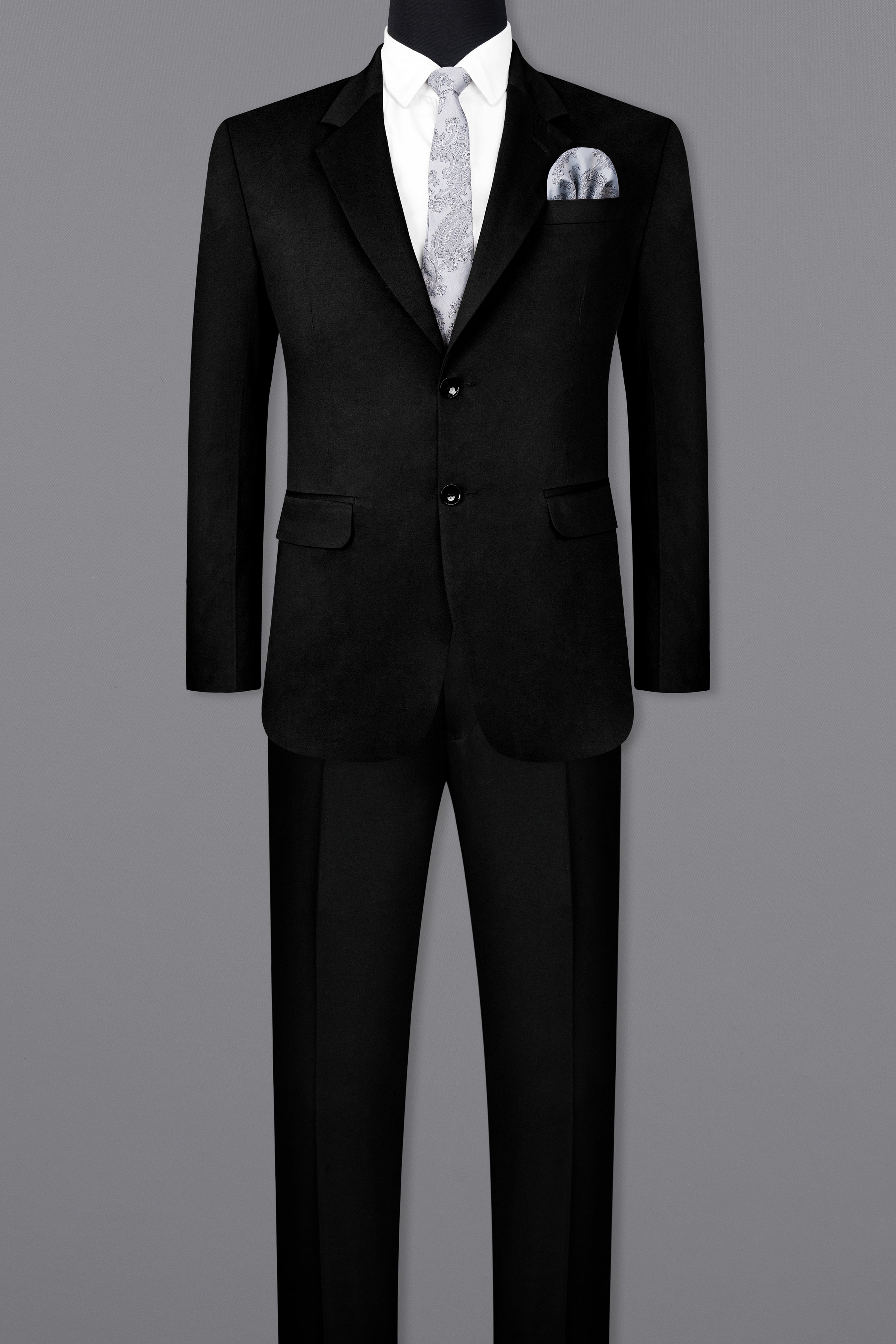 Jade Black Solid Stretchable Premium Cotton Traveler Suit