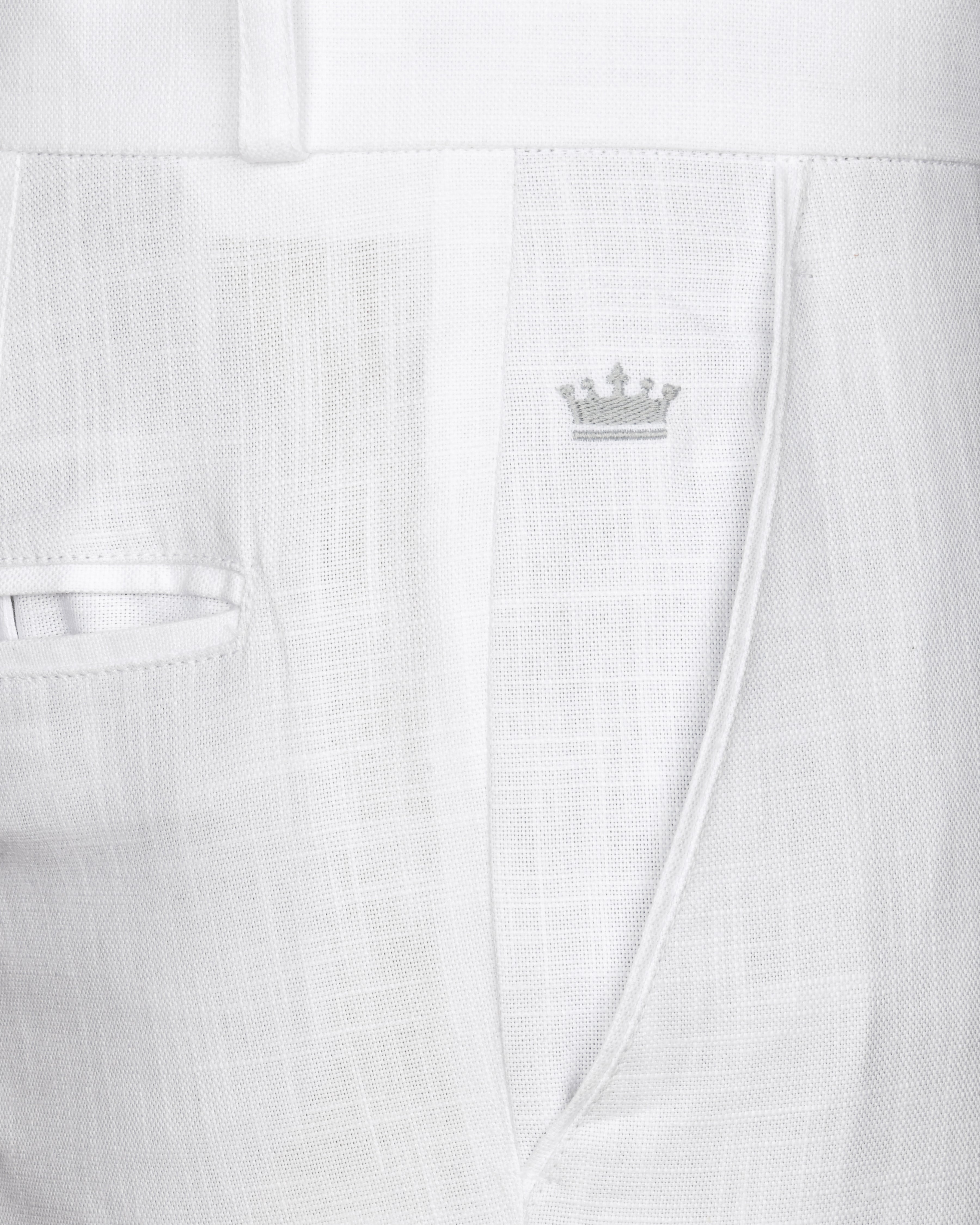Jade Black Luxurious Linen Double-Breasted Sports Suit