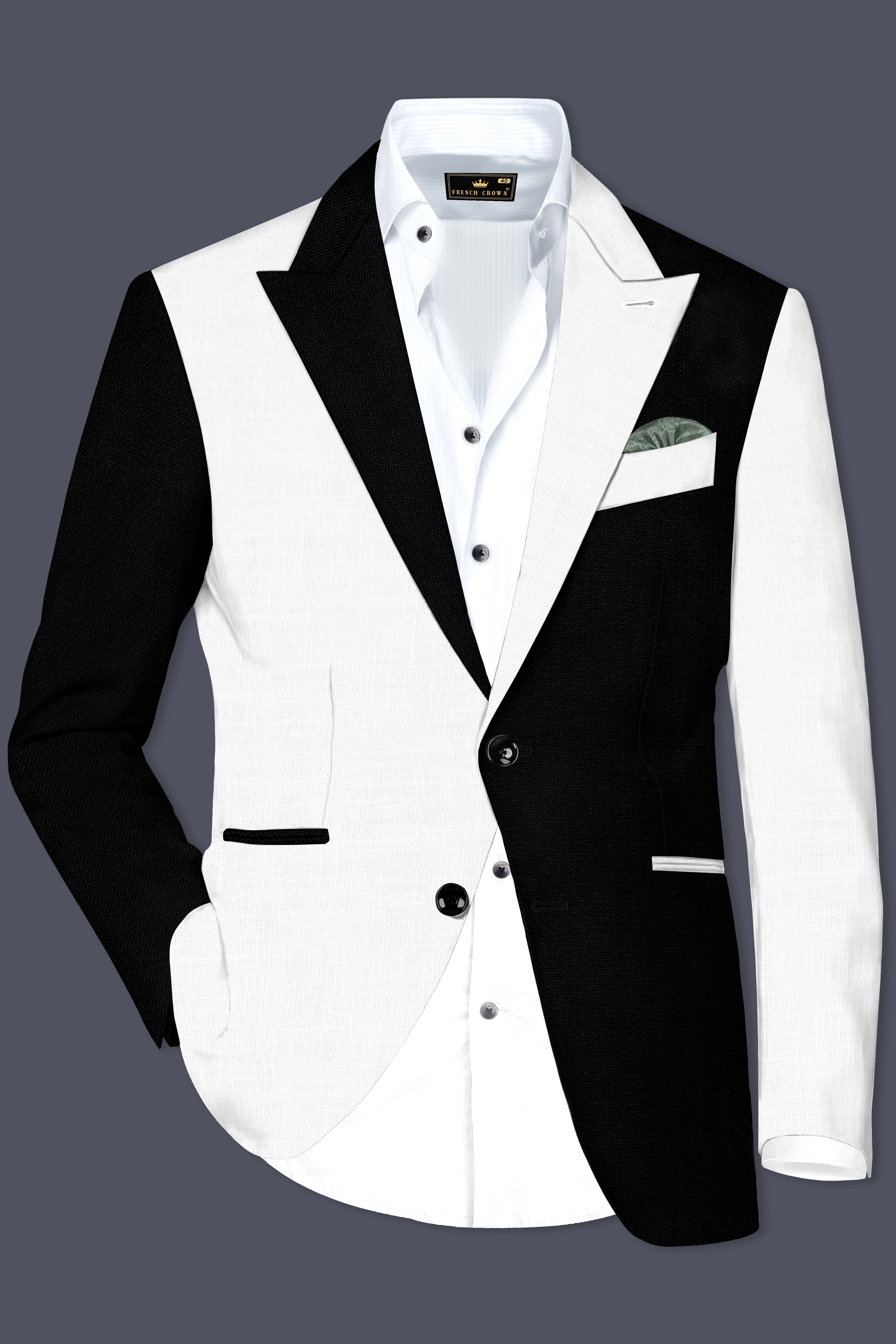 Black & White Luxurious Linen Suit