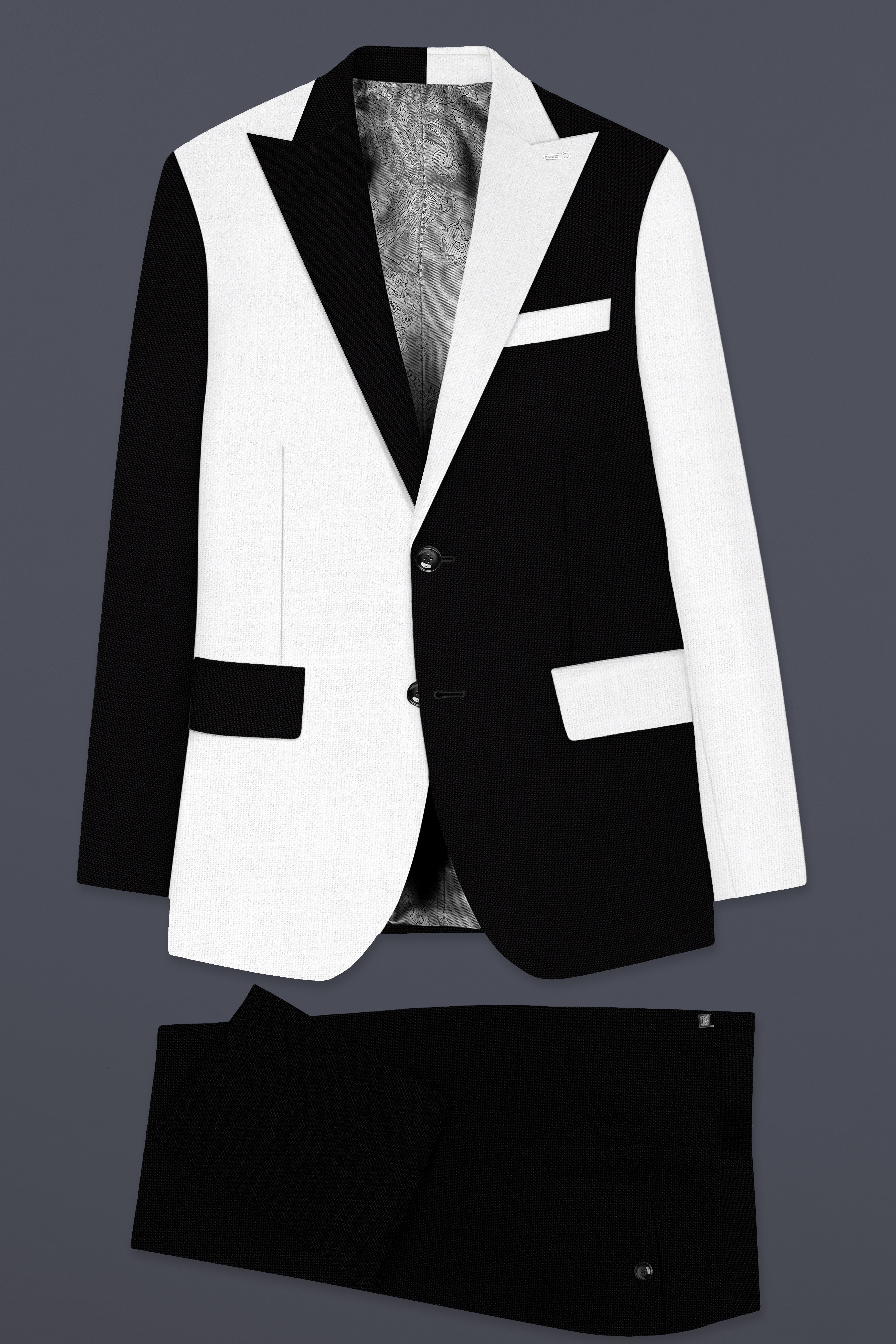 Black & White Luxurious Linen Suit