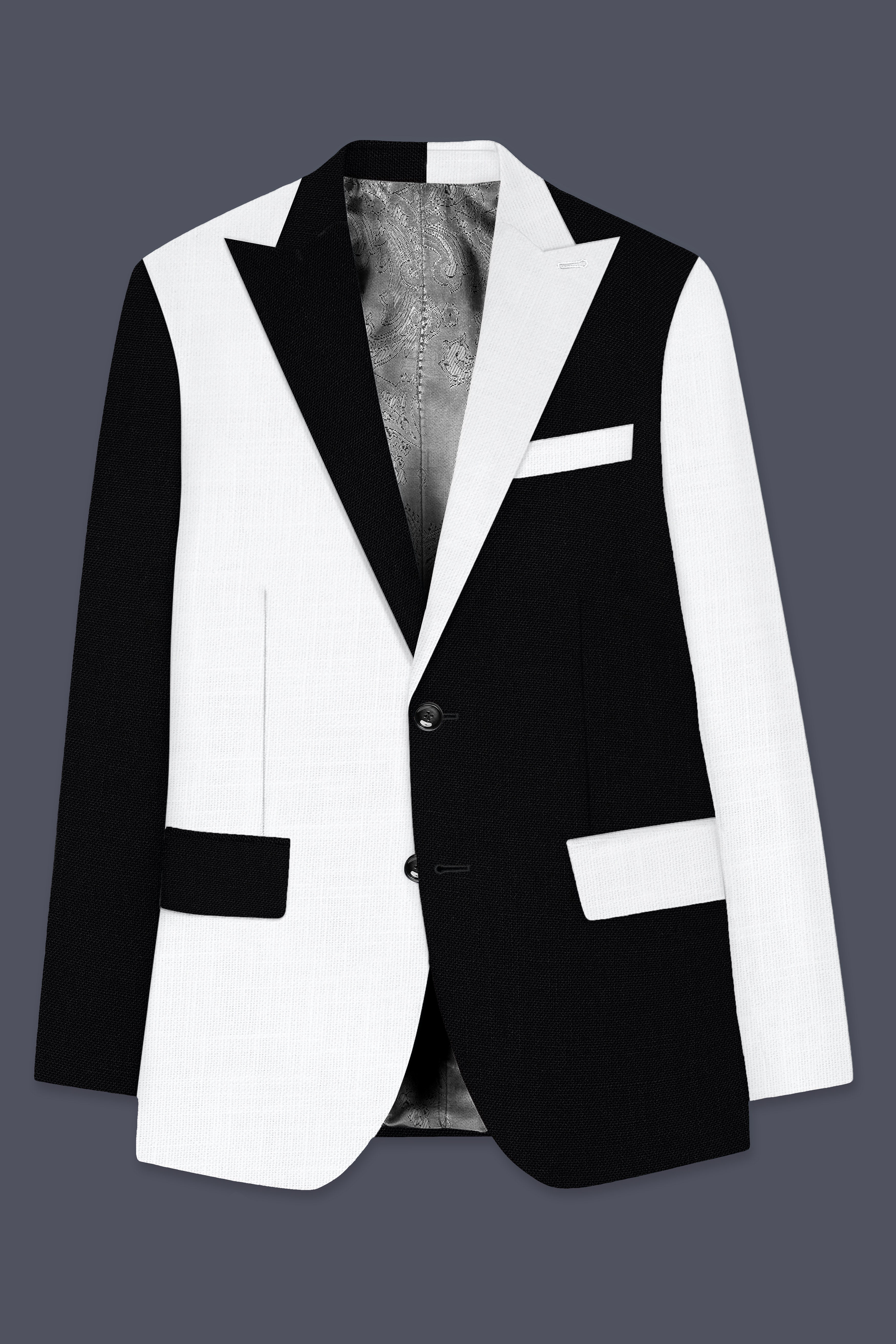 Black & White Luxurious Linen Suit