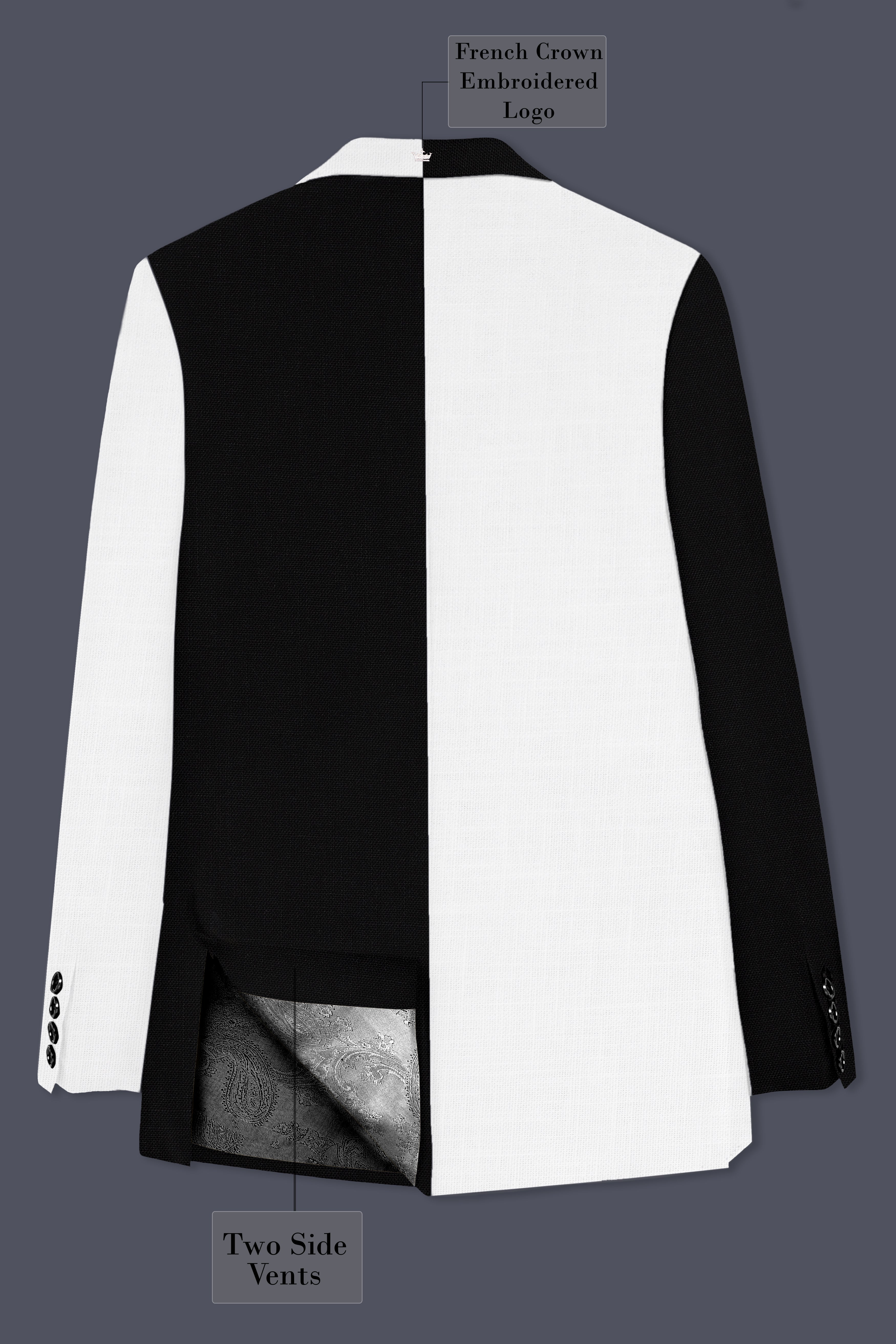 Black & White Luxurious Linen Suit