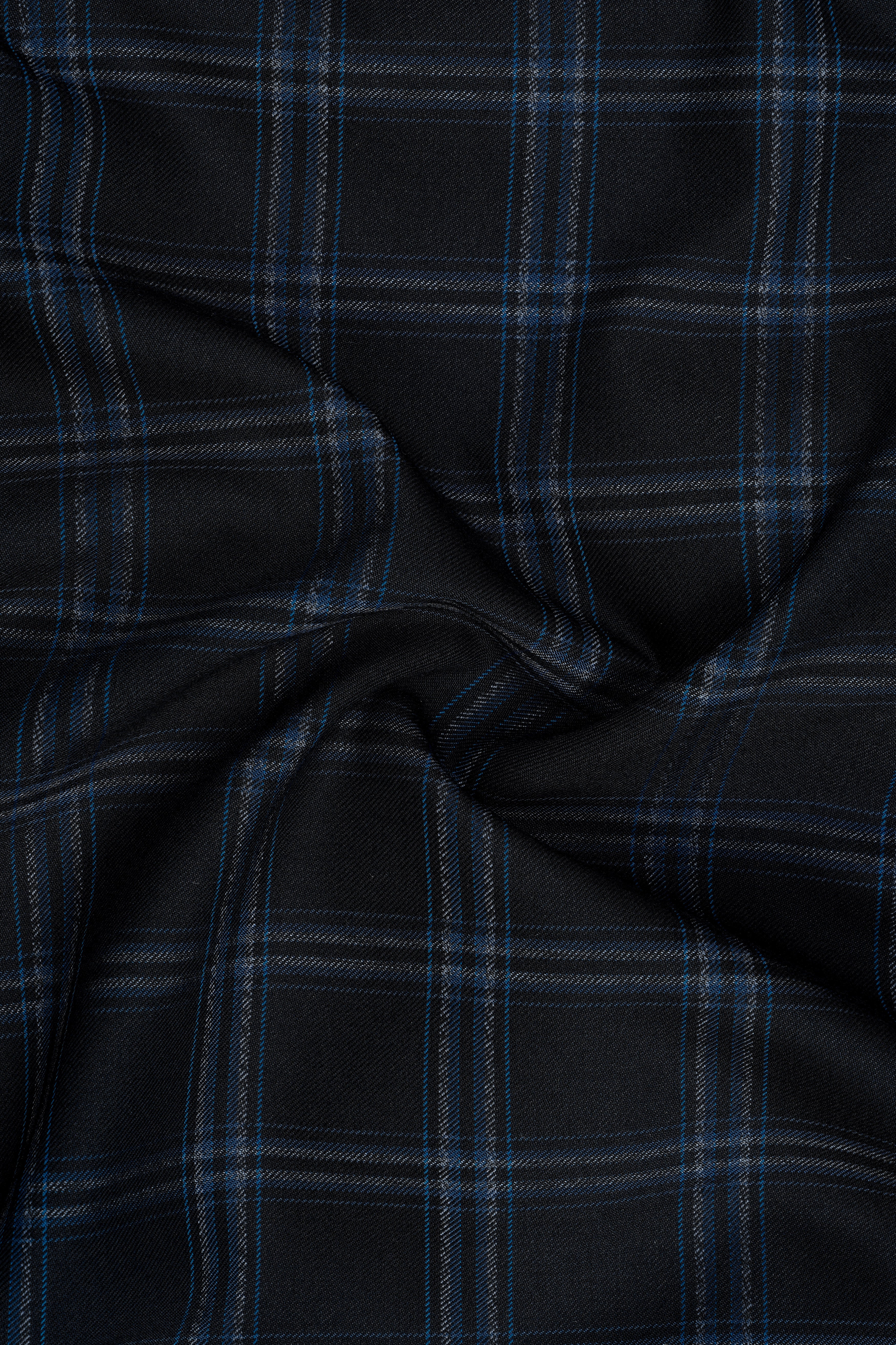 Dark Gray Windowpane Woolrich Double Breasted Suit