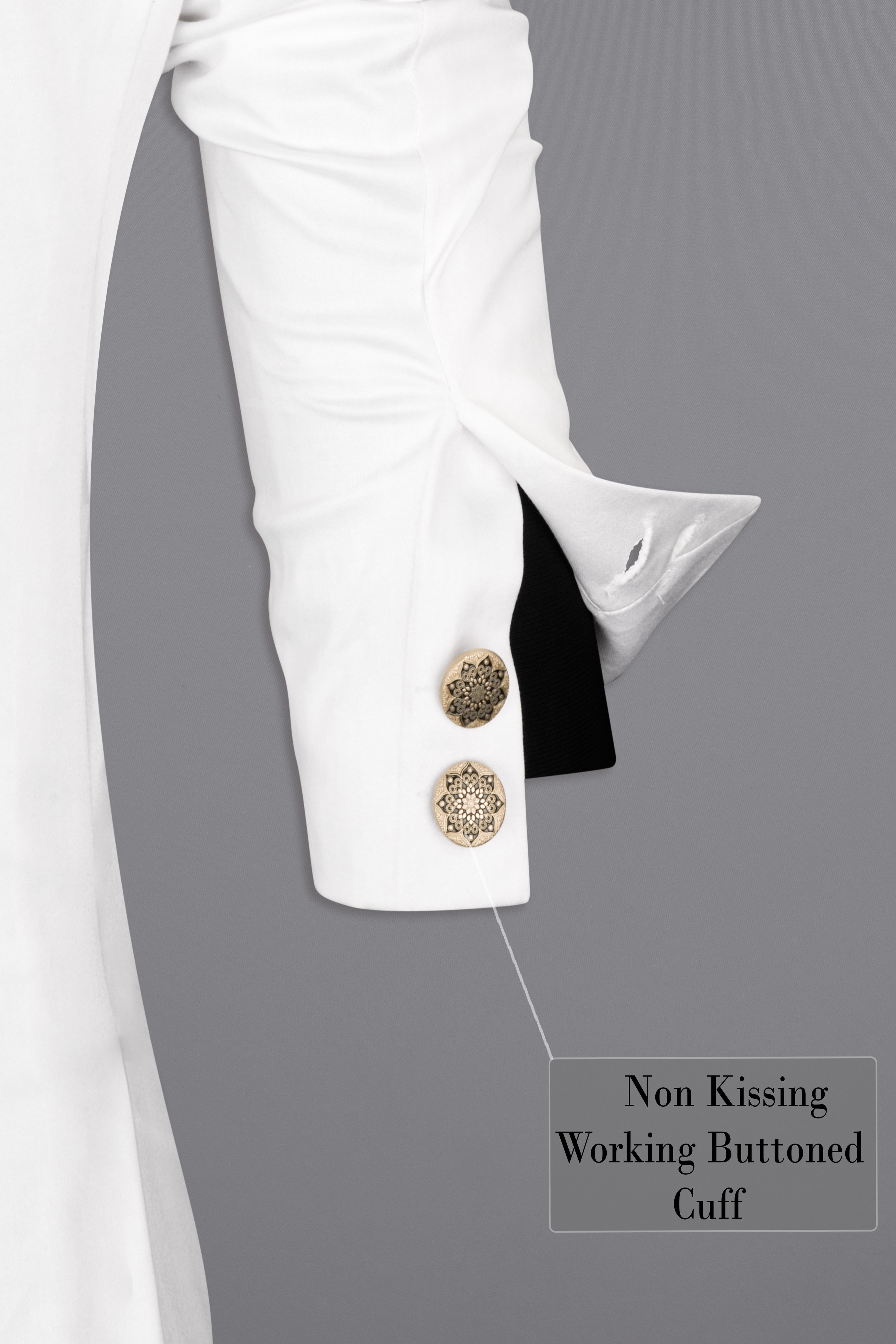 Bright White Solid Stretchable Premium Cotton Bandhgala Traveler Suit