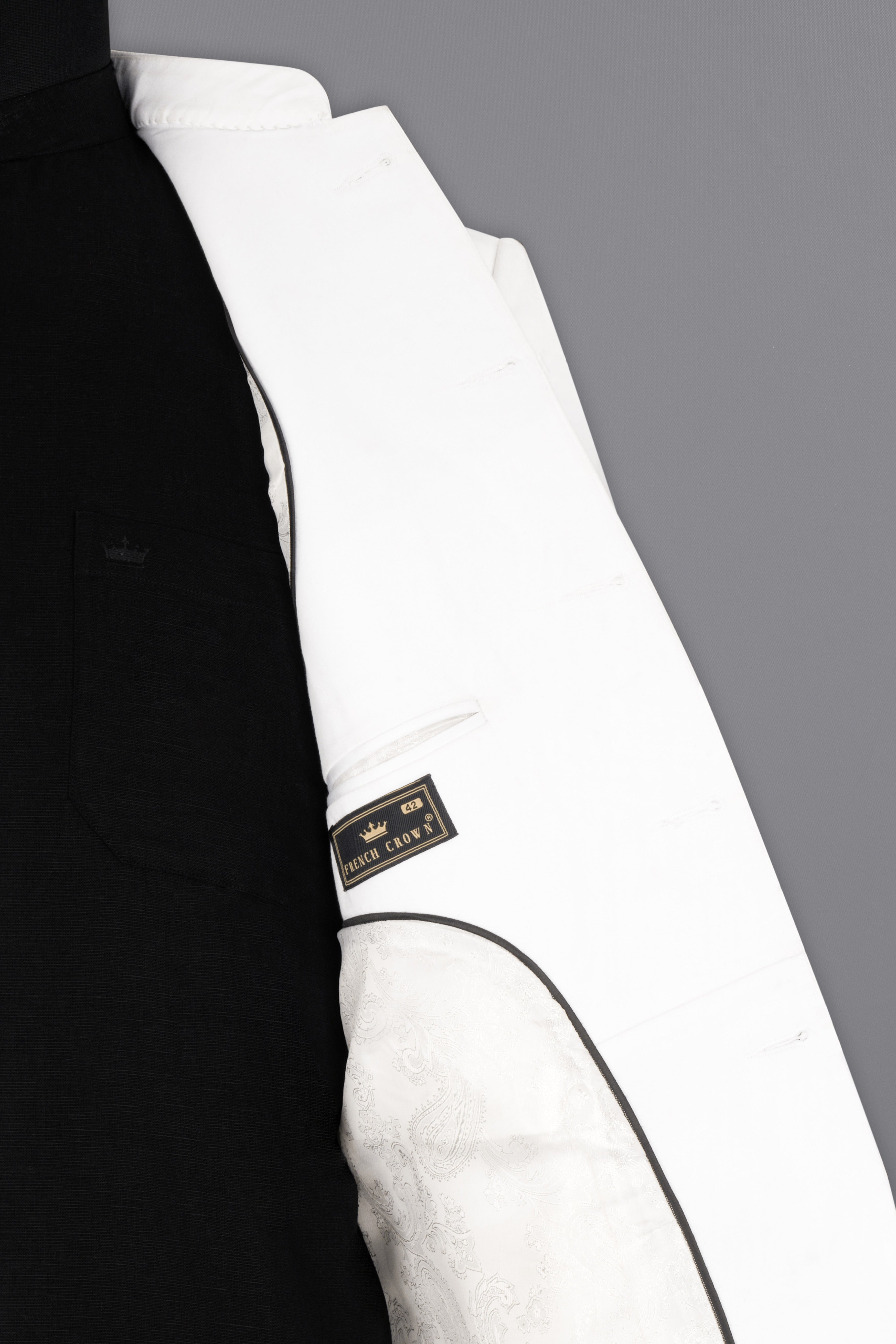 Bright White Solid Stretchable Premium Cotton Bandhgala Traveler Suit