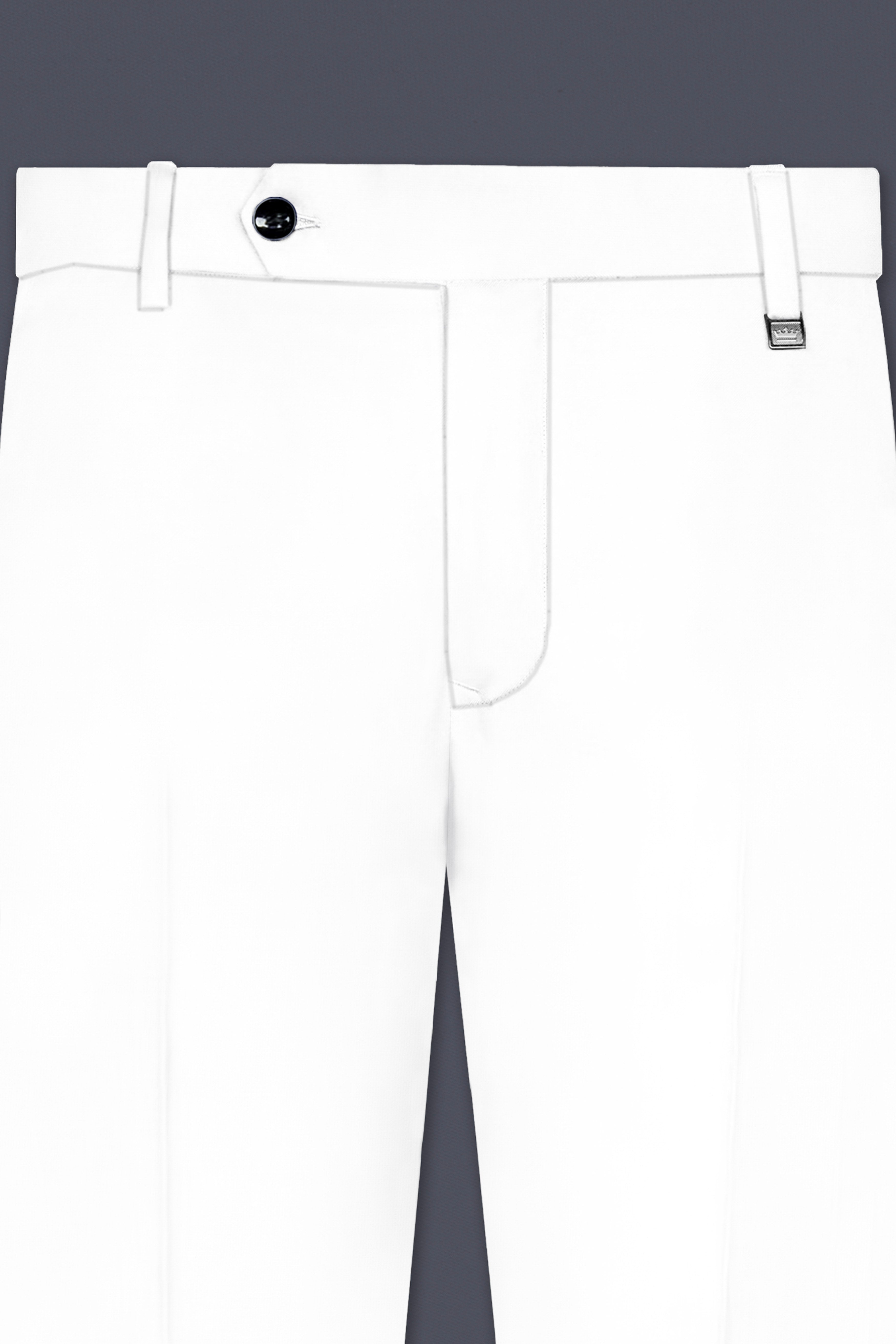 BRIGHT WHITE LUXURIOUS LINEN BANDHGALA/MANDARIN PERFORMANCE SUIT