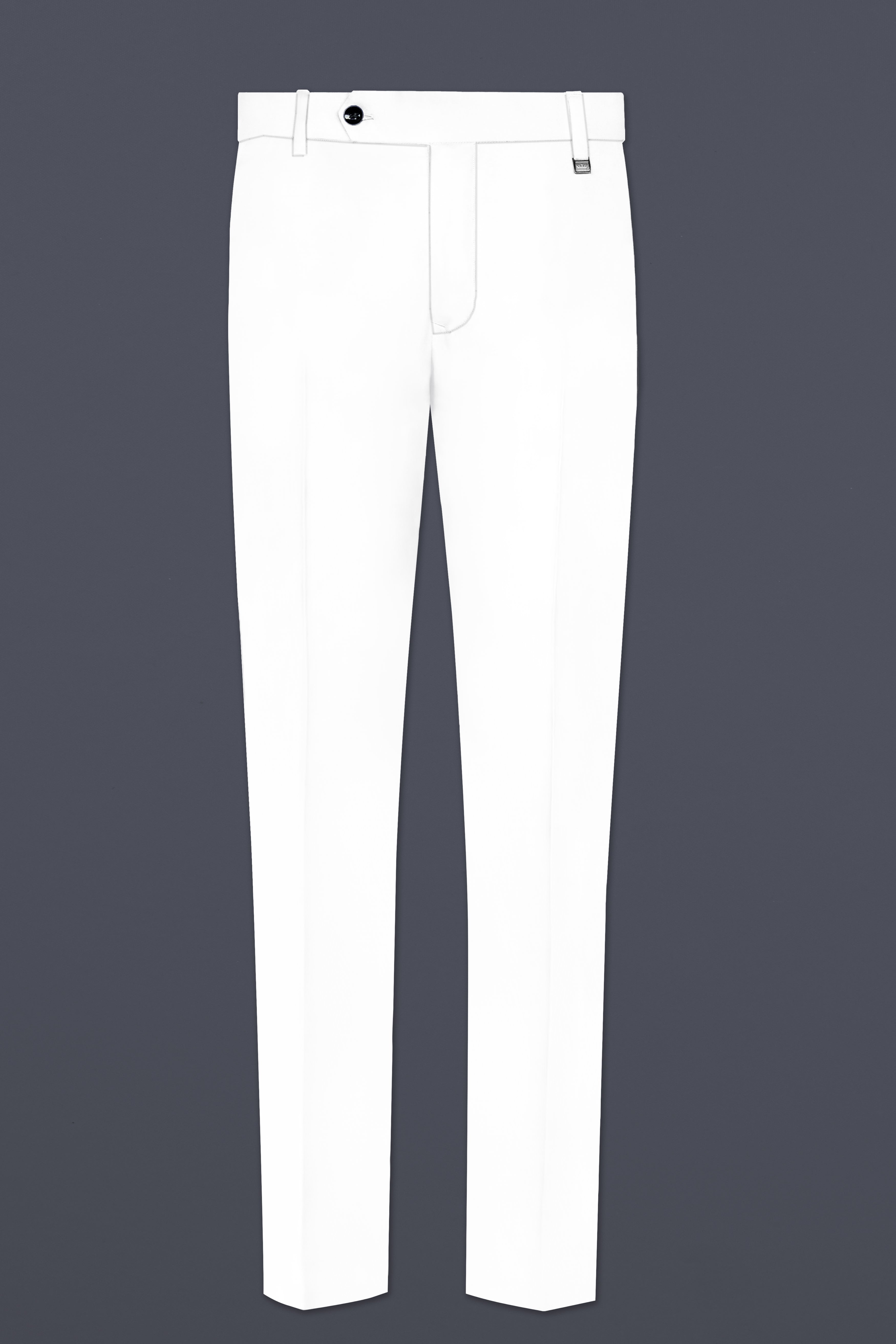BRIGHT WHITE LUXURIOUS LINEN BANDHGALA/MANDARIN PERFORMANCE SUIT