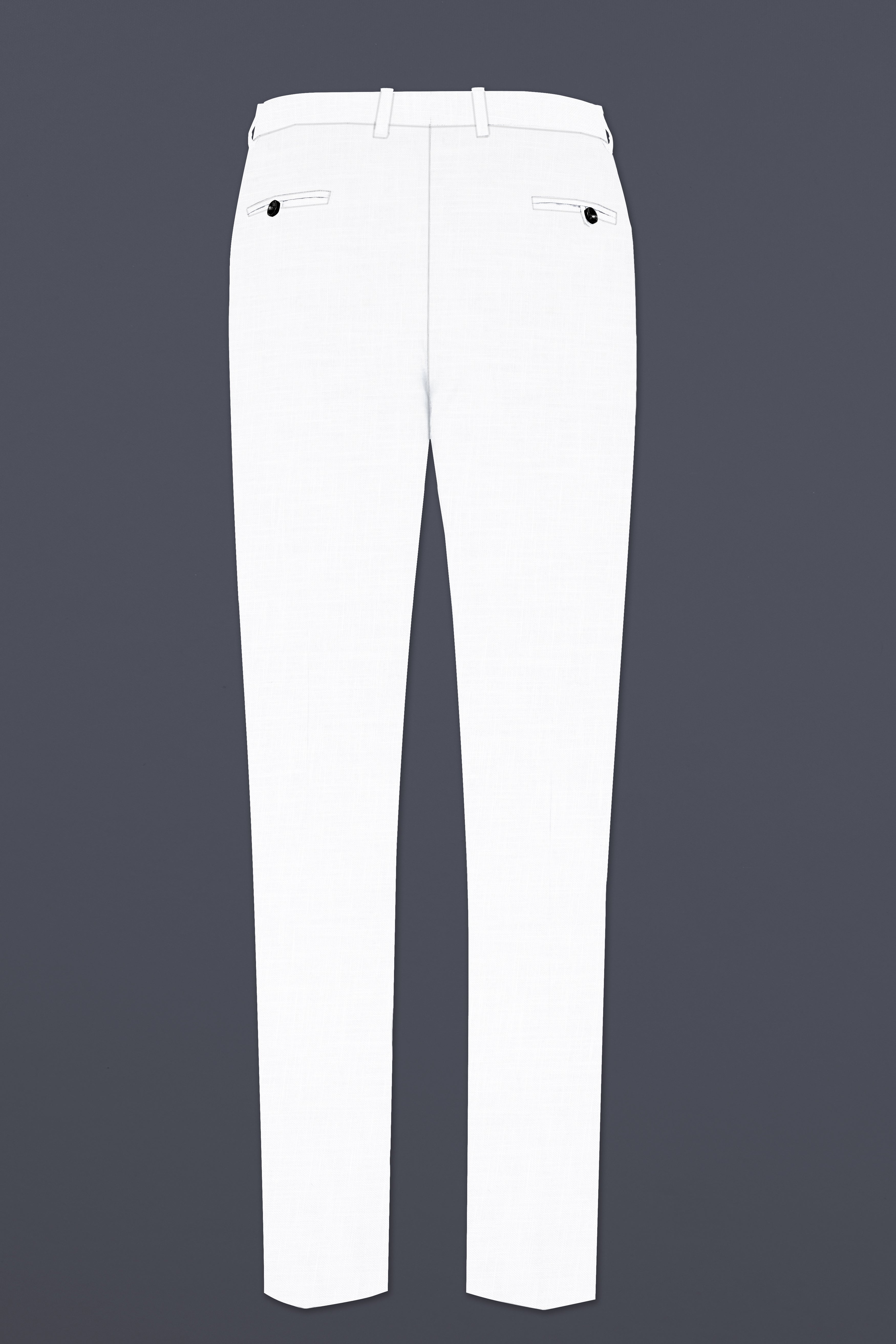 BRIGHT WHITE LUXURIOUS LINEN BANDHGALA/MANDARIN PERFORMANCE SUIT