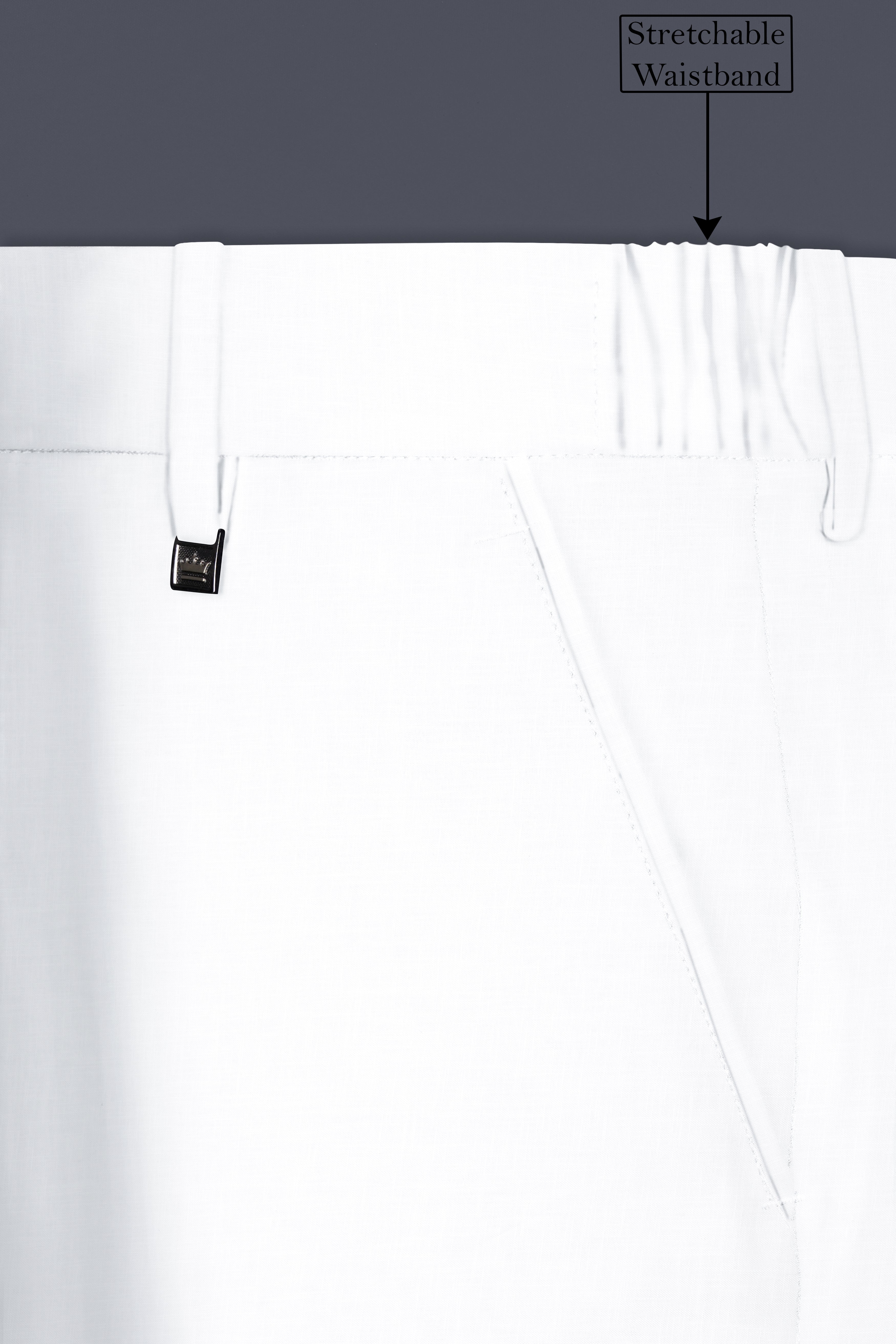 BRIGHT WHITE LUXURIOUS LINEN BANDHGALA/MANDARIN PERFORMANCE SUIT