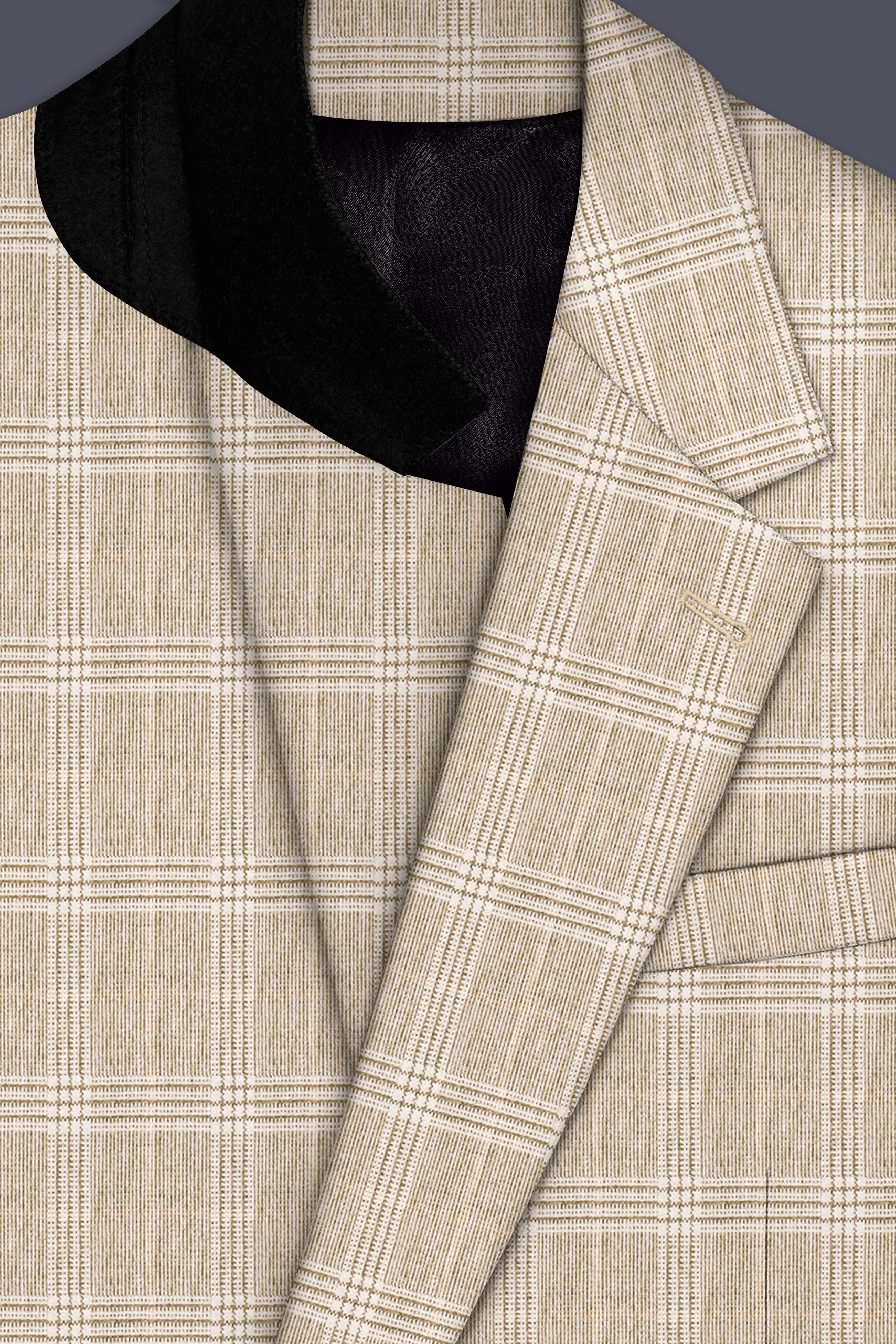 Mongoose Cream Plaid Wool Rich Sports Suit