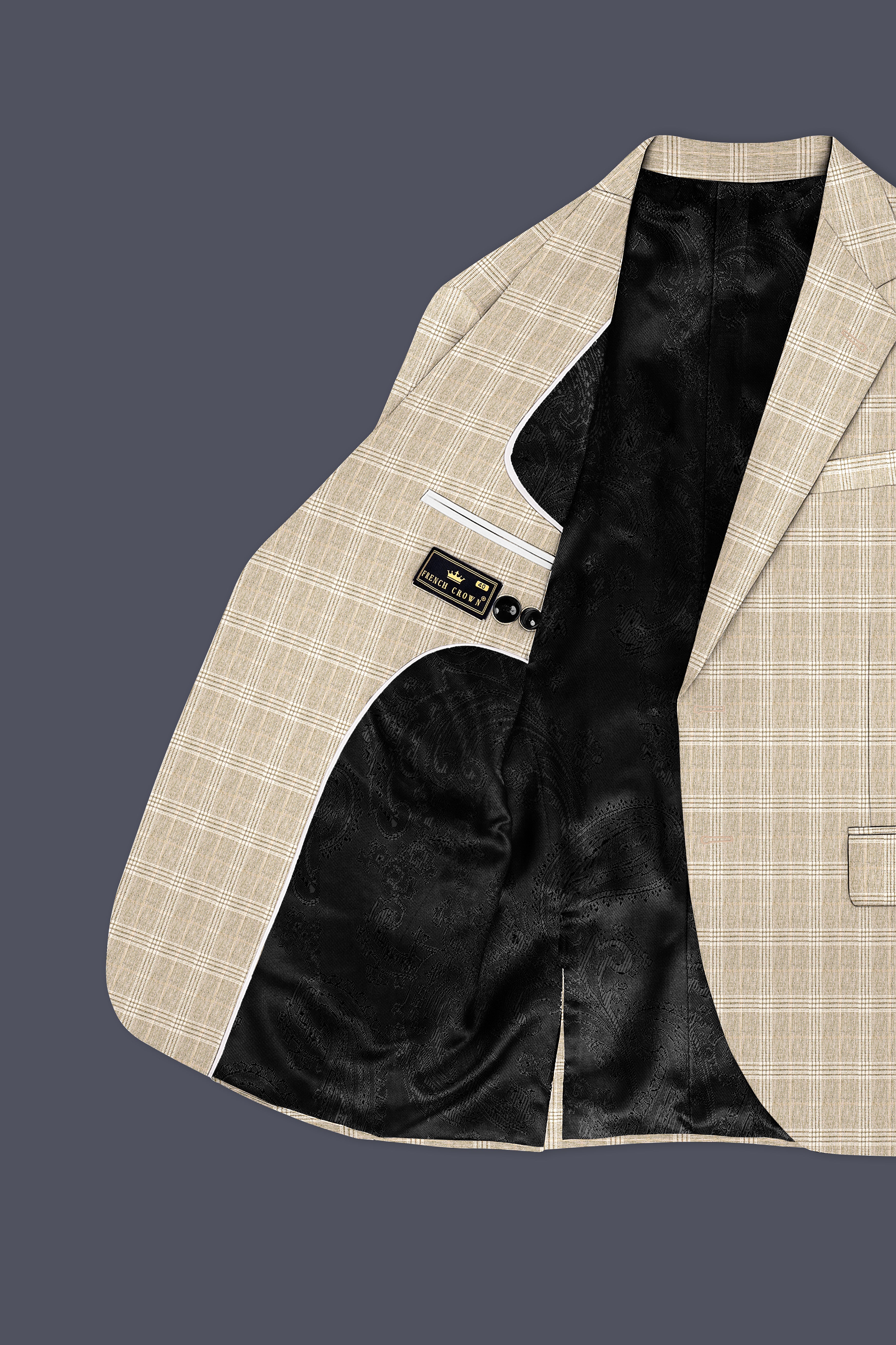 Mongoose Cream Plaid Wool Rich Sports Suit