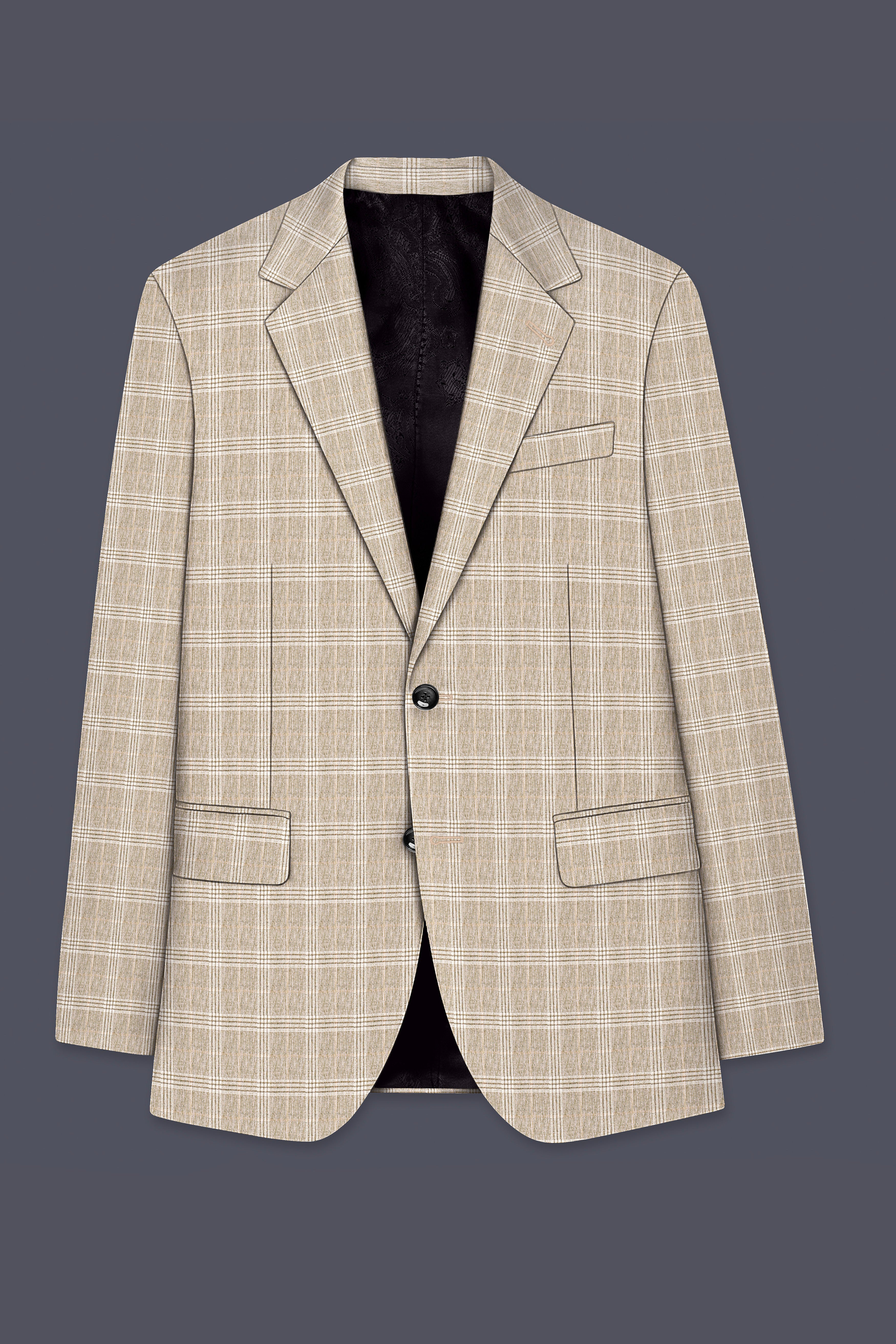 Mongoose Cream Plaid Wool Rich Sports Suit