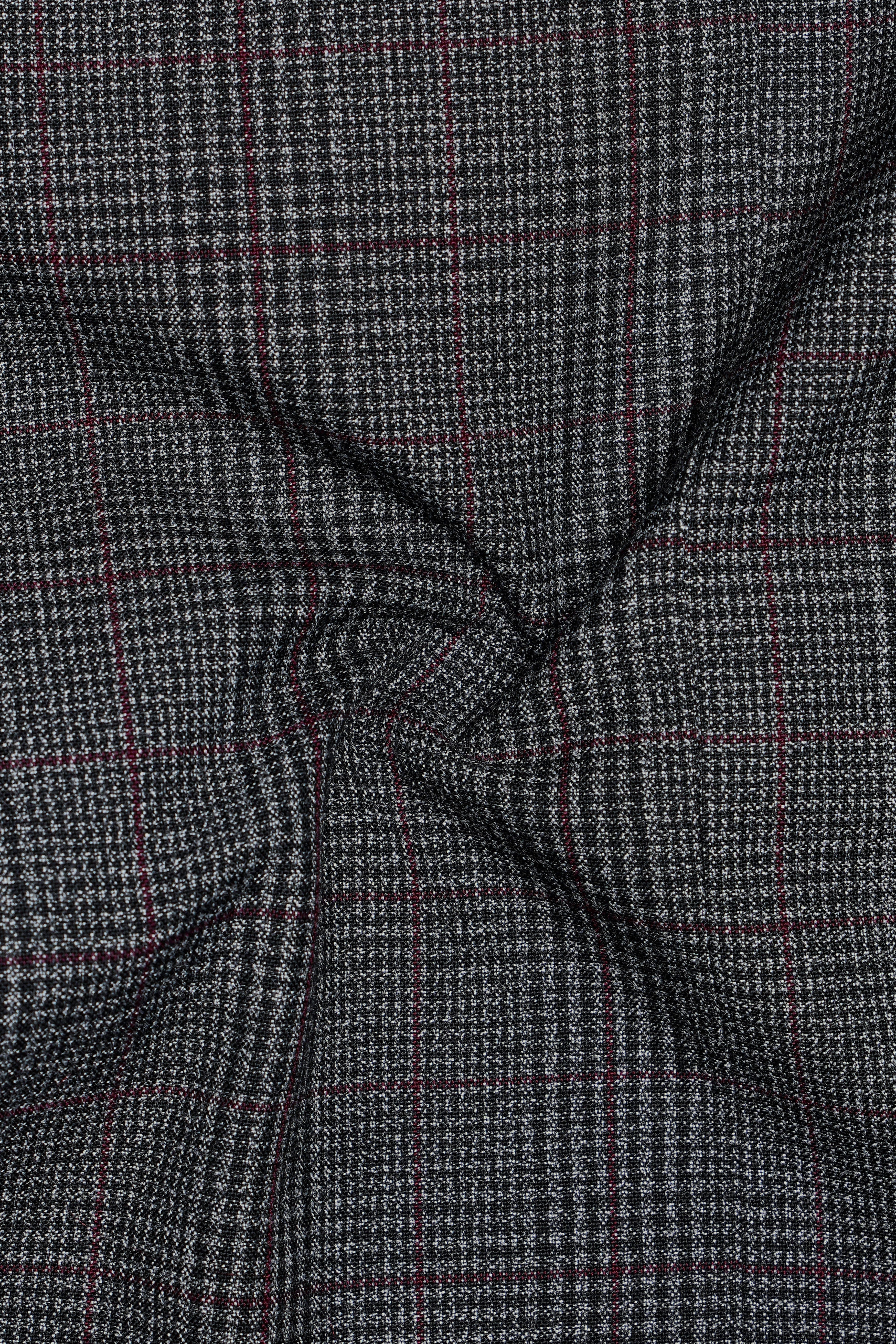 Scorpion Grey Subtle Plaid Double Breasted Wool Rich Suit