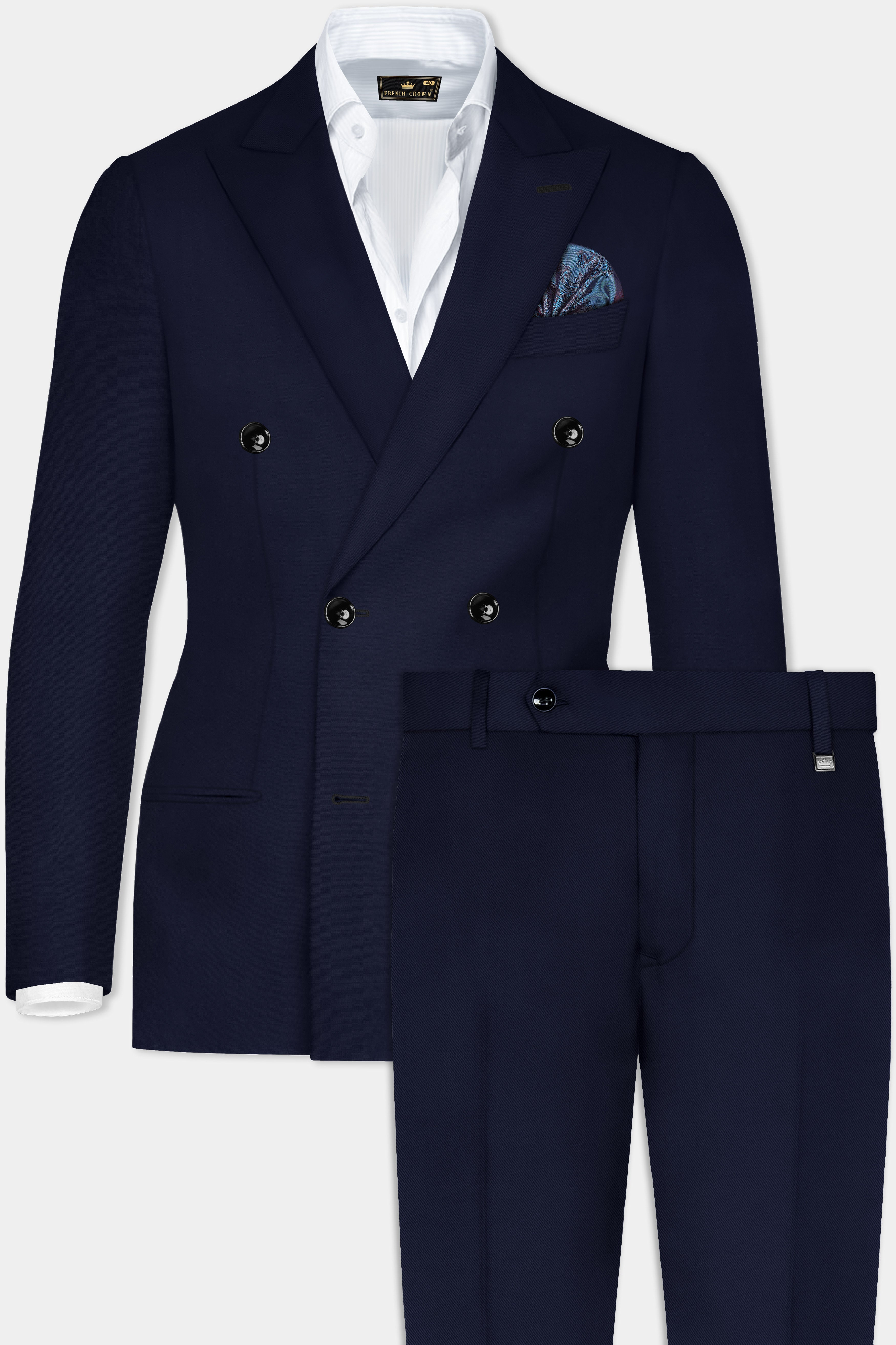 Valhalla Blue Double Breasted Wool Rich Suit