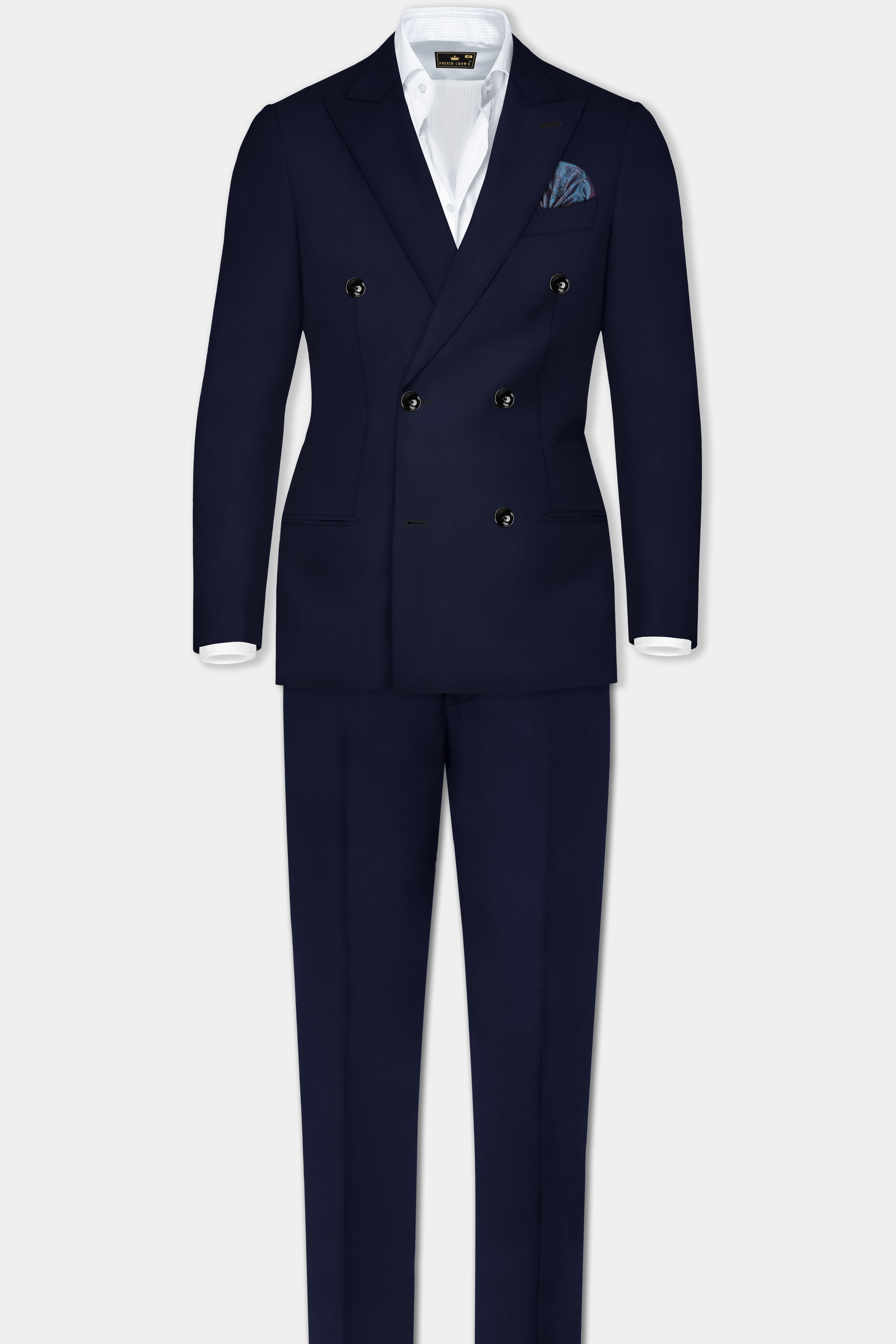 Valhalla Blue Double Breasted Wool Rich Suit