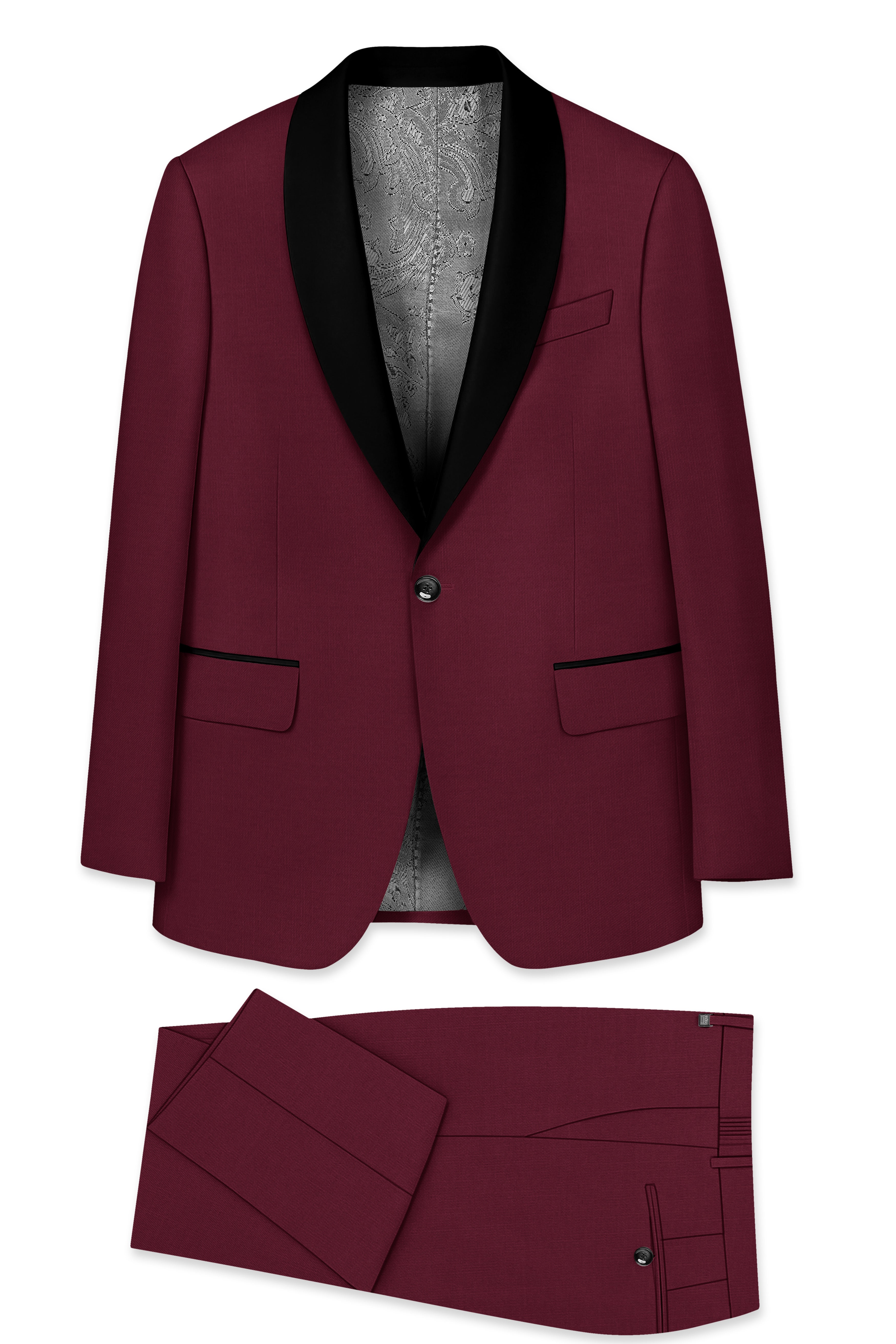 Heath Red Wool Rich Tuxedo Suit