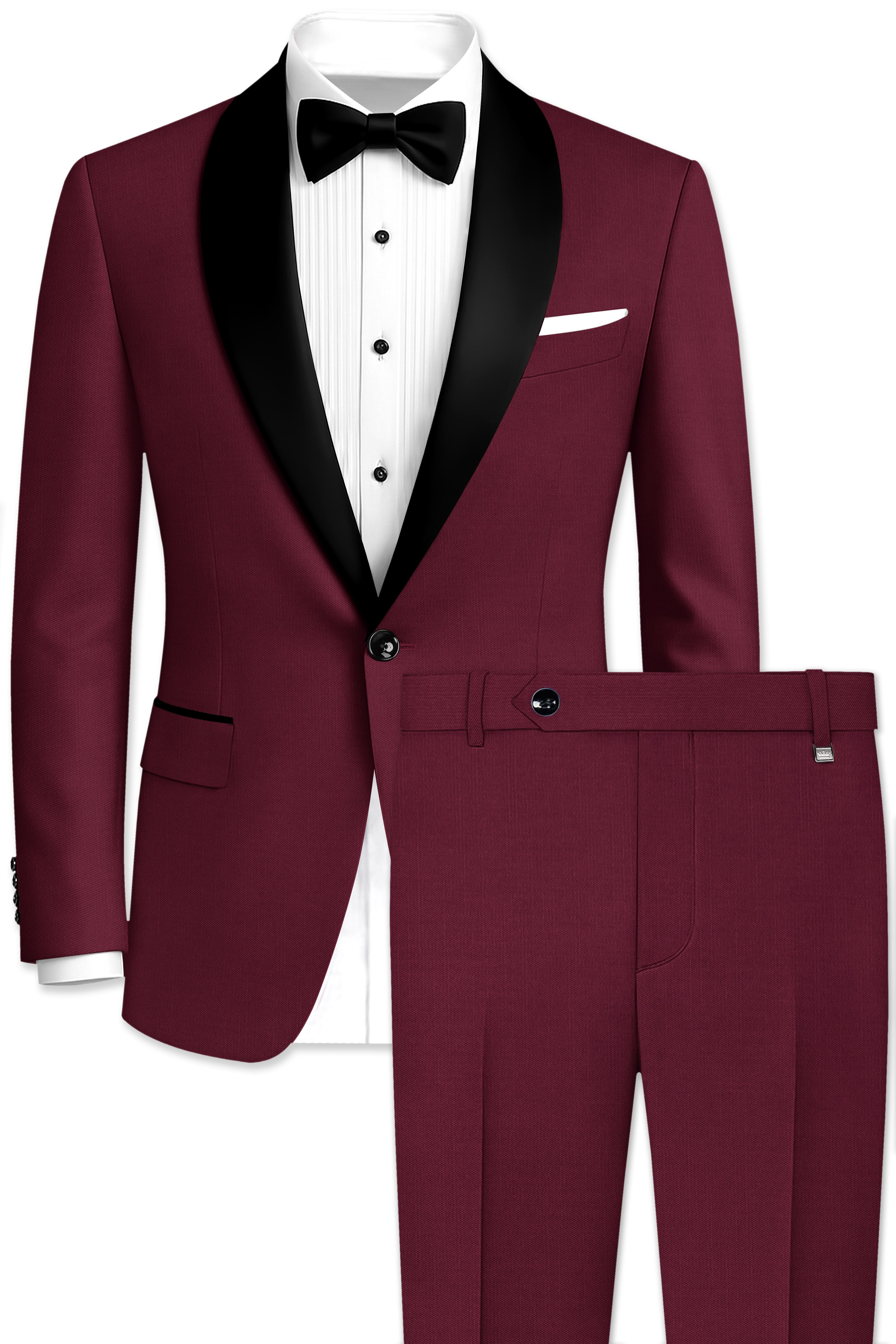 Heath Red Wool Rich Tuxedo Suit