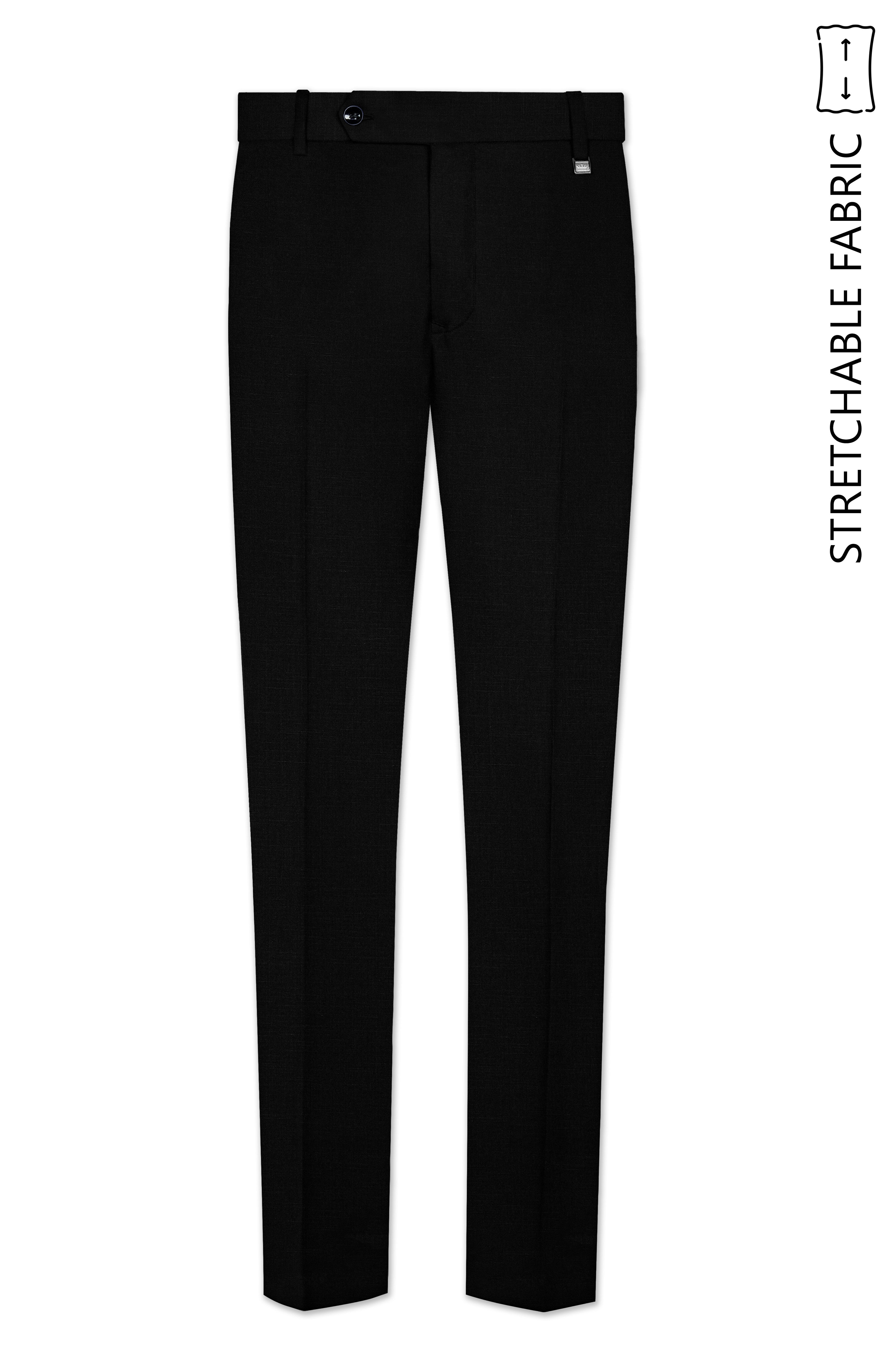 Mardi Gras Black Stretchable Wool Rich Sports Suit