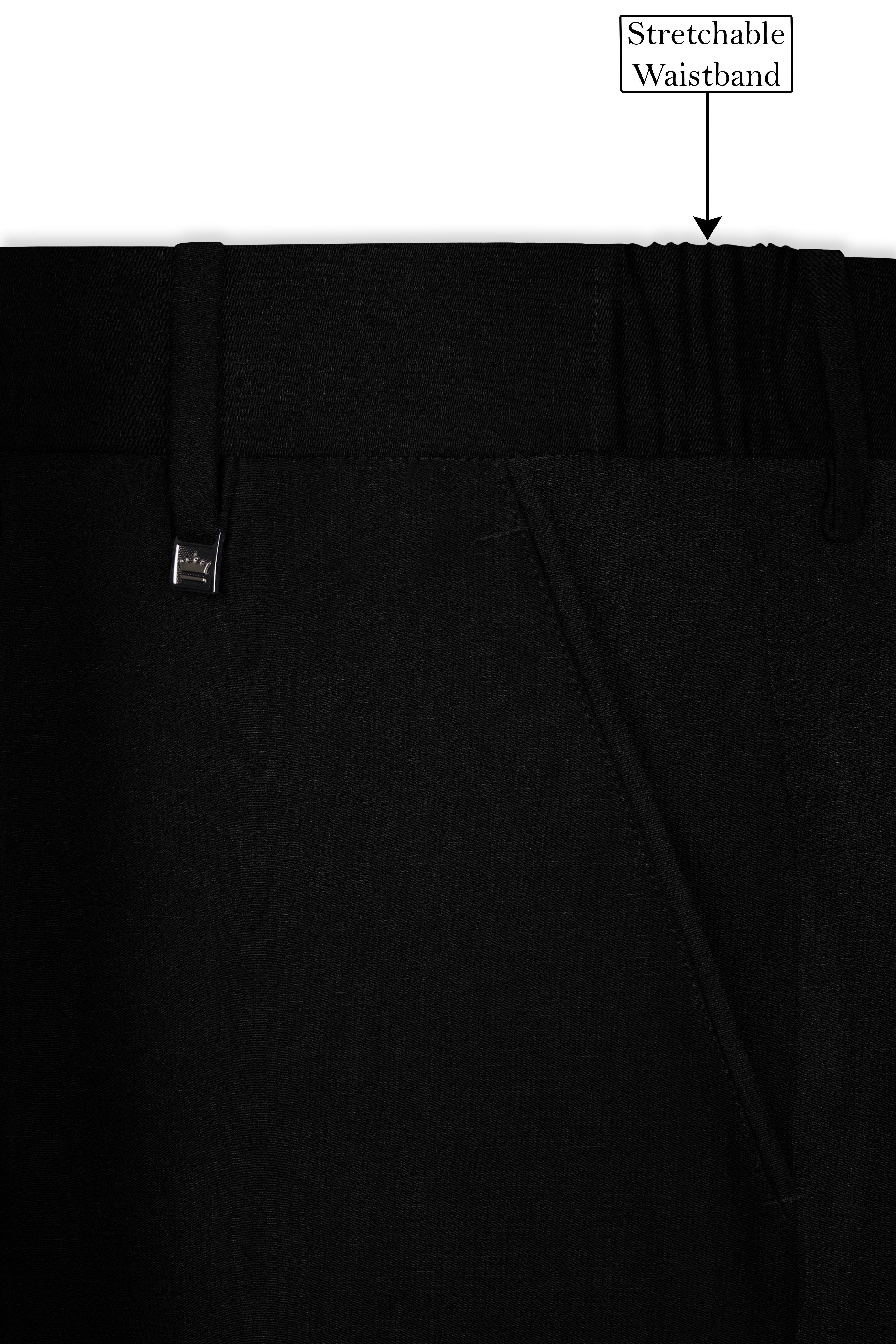 Mardi Gras Black Stretchable Wool Rich Sports Suit