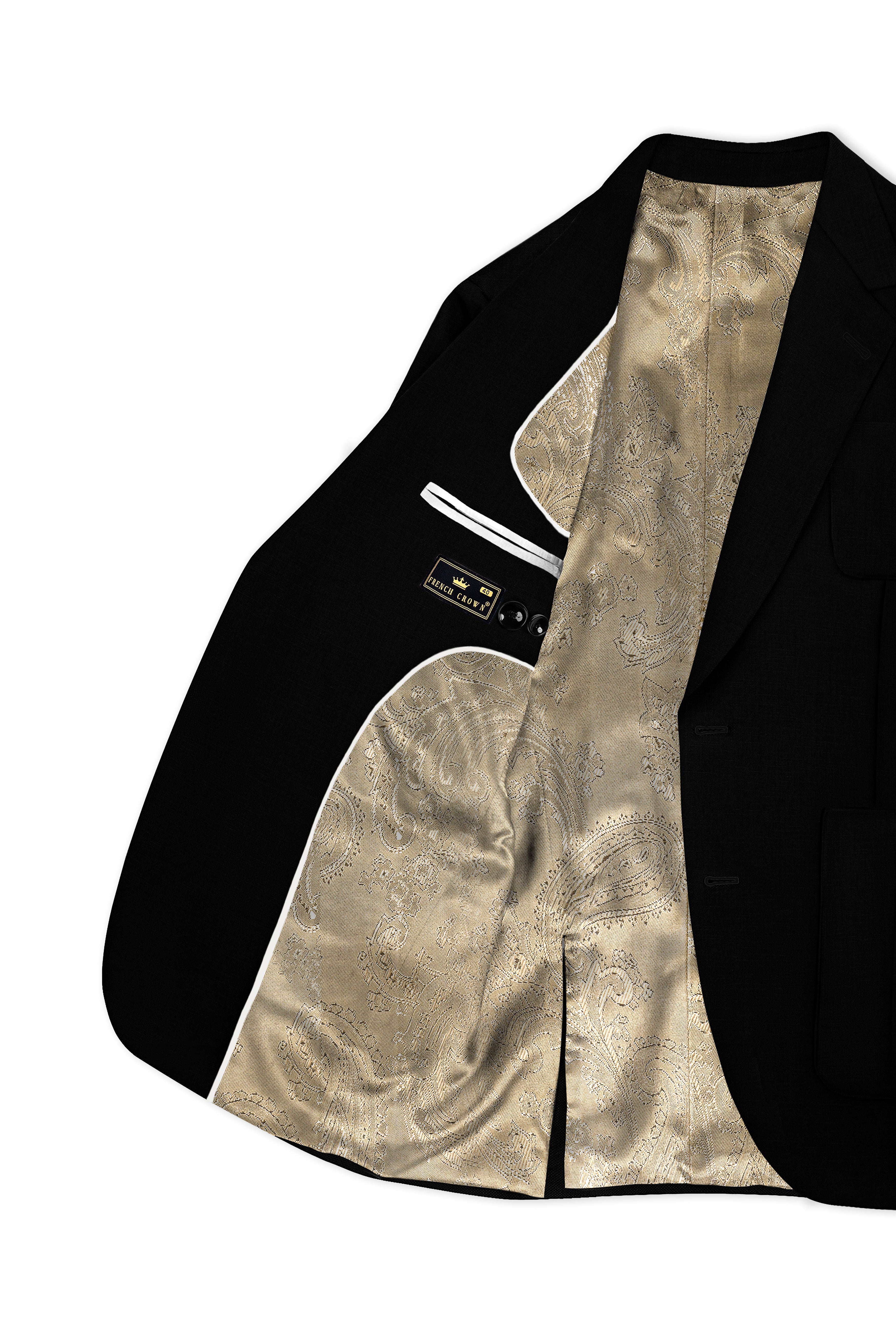 Mardi Gras Black Stretchable Wool Rich Sports Suit