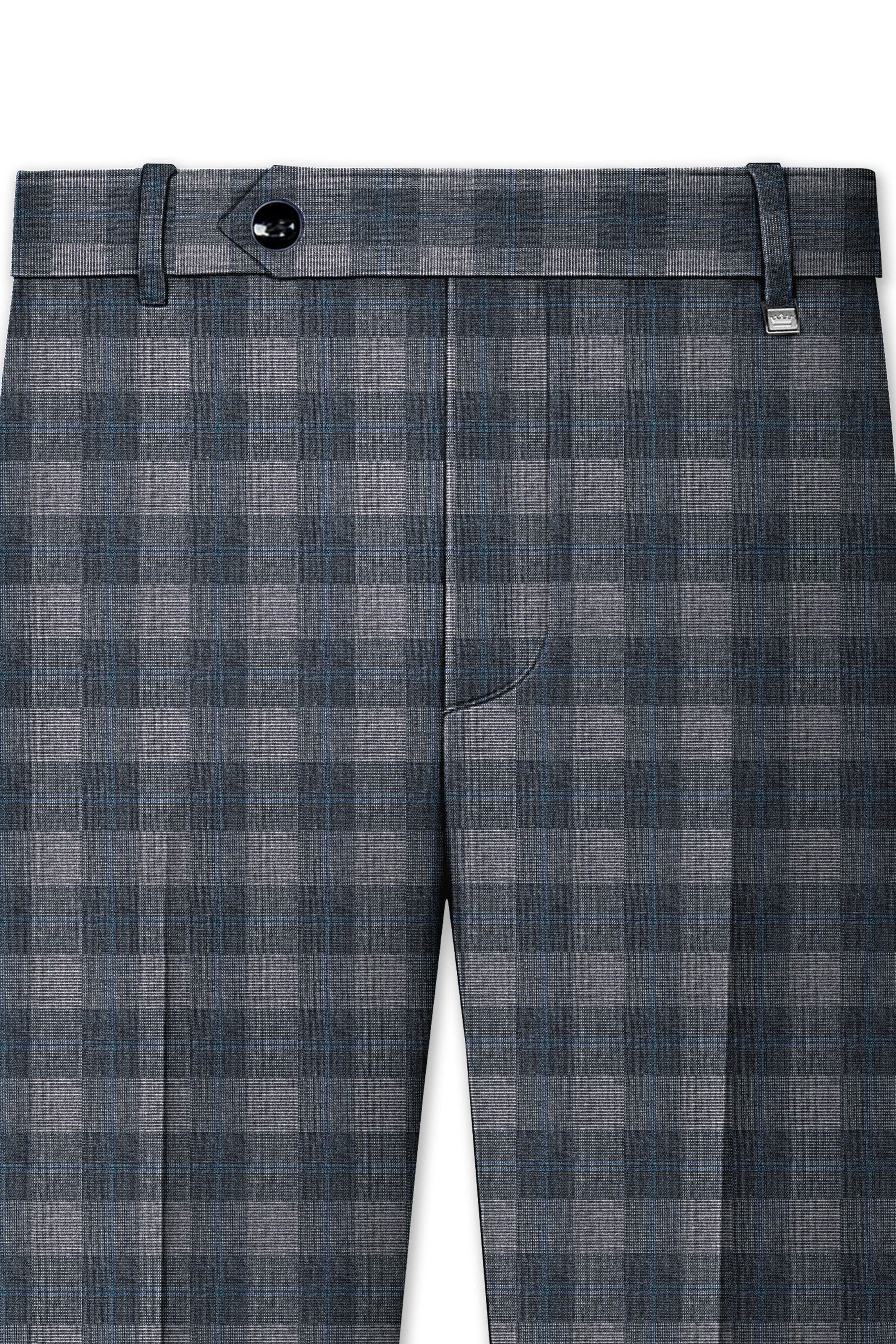 Nobel and Chicago Grey Plaid Wool Rich Tuxedo Suit