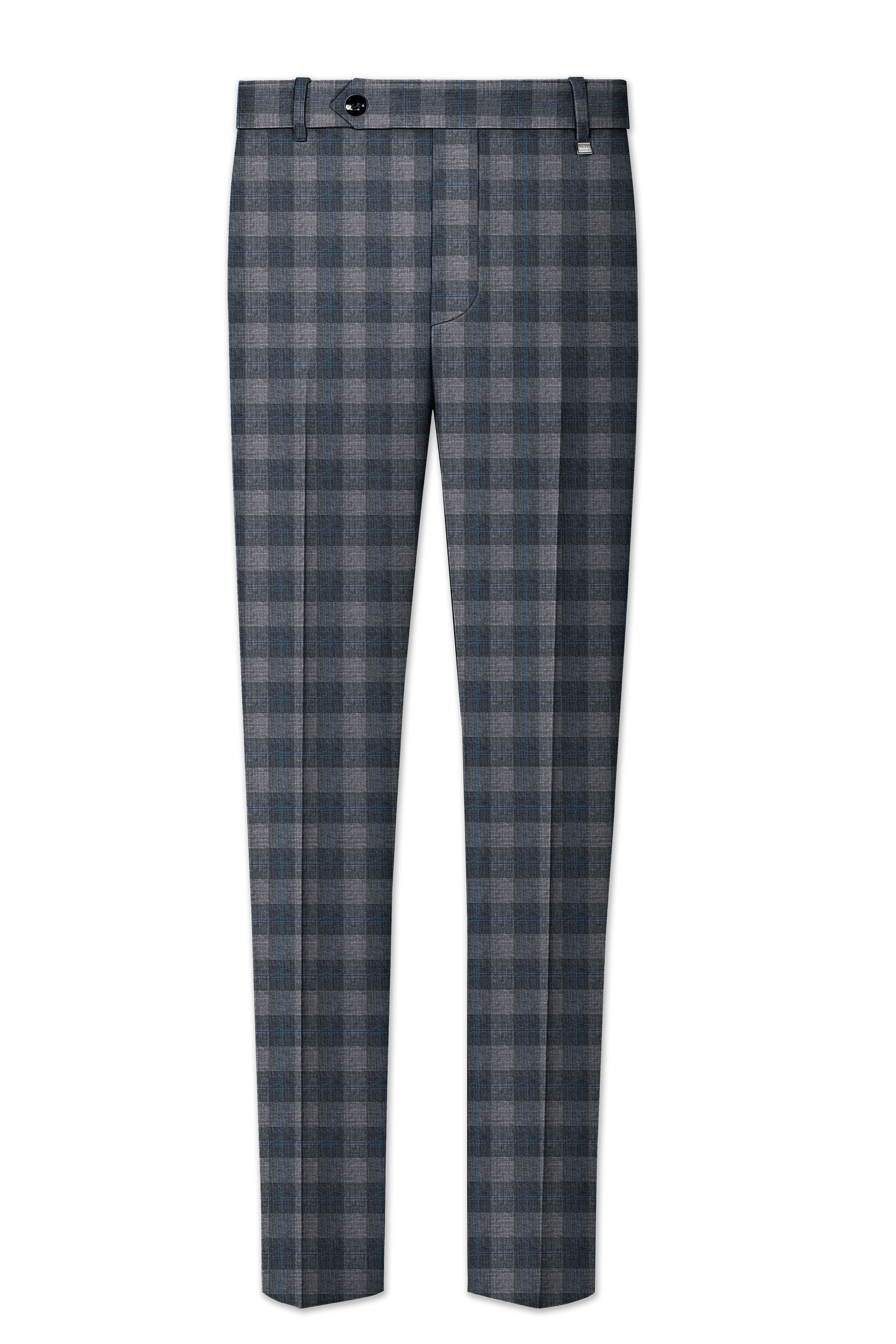 Nobel and Chicago Grey Plaid Wool Rich Tuxedo Suit