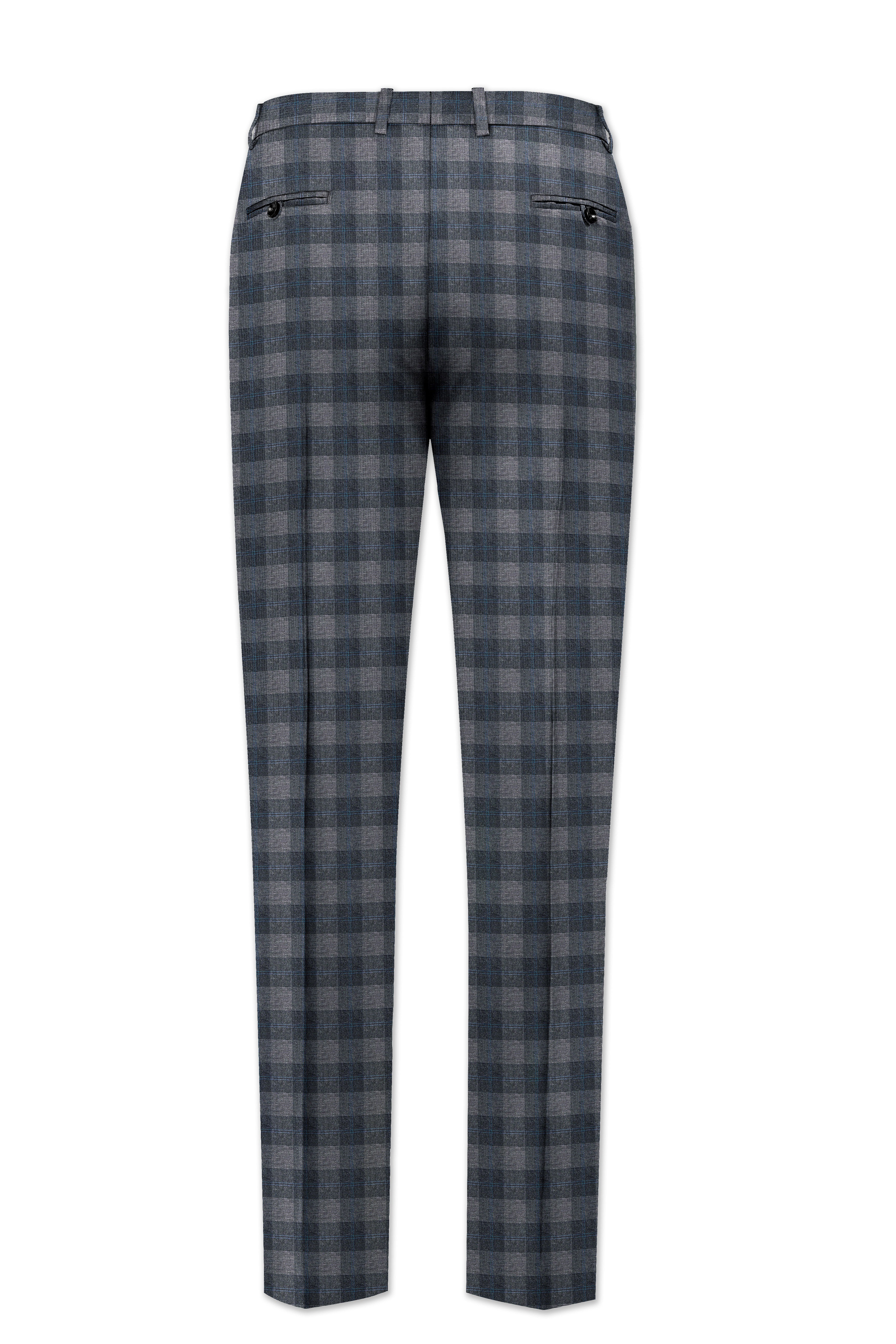 Nobel and Chicago Grey Plaid Wool Rich Tuxedo Suit