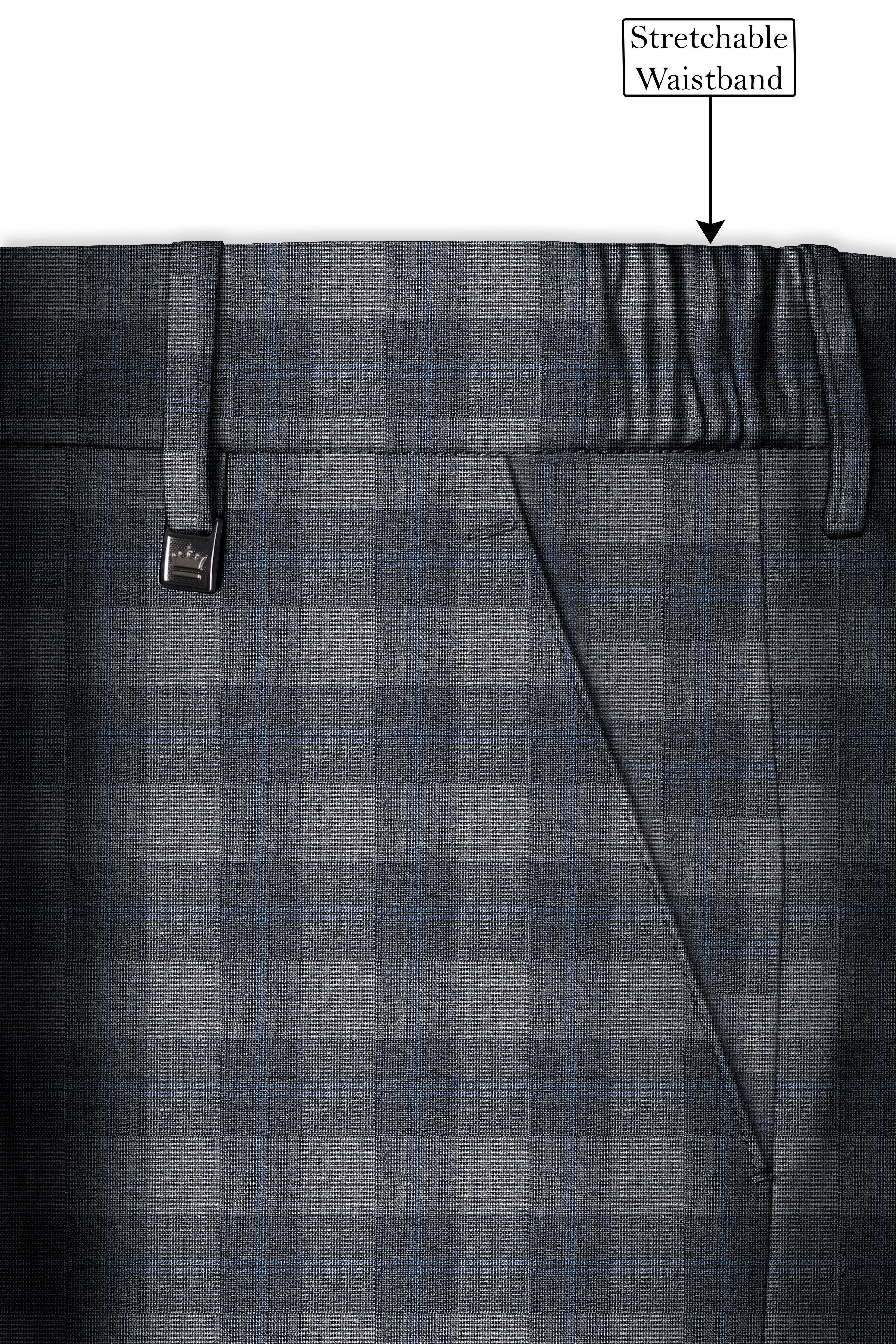 Nobel and Chicago Grey Plaid Wool Rich Tuxedo Suit