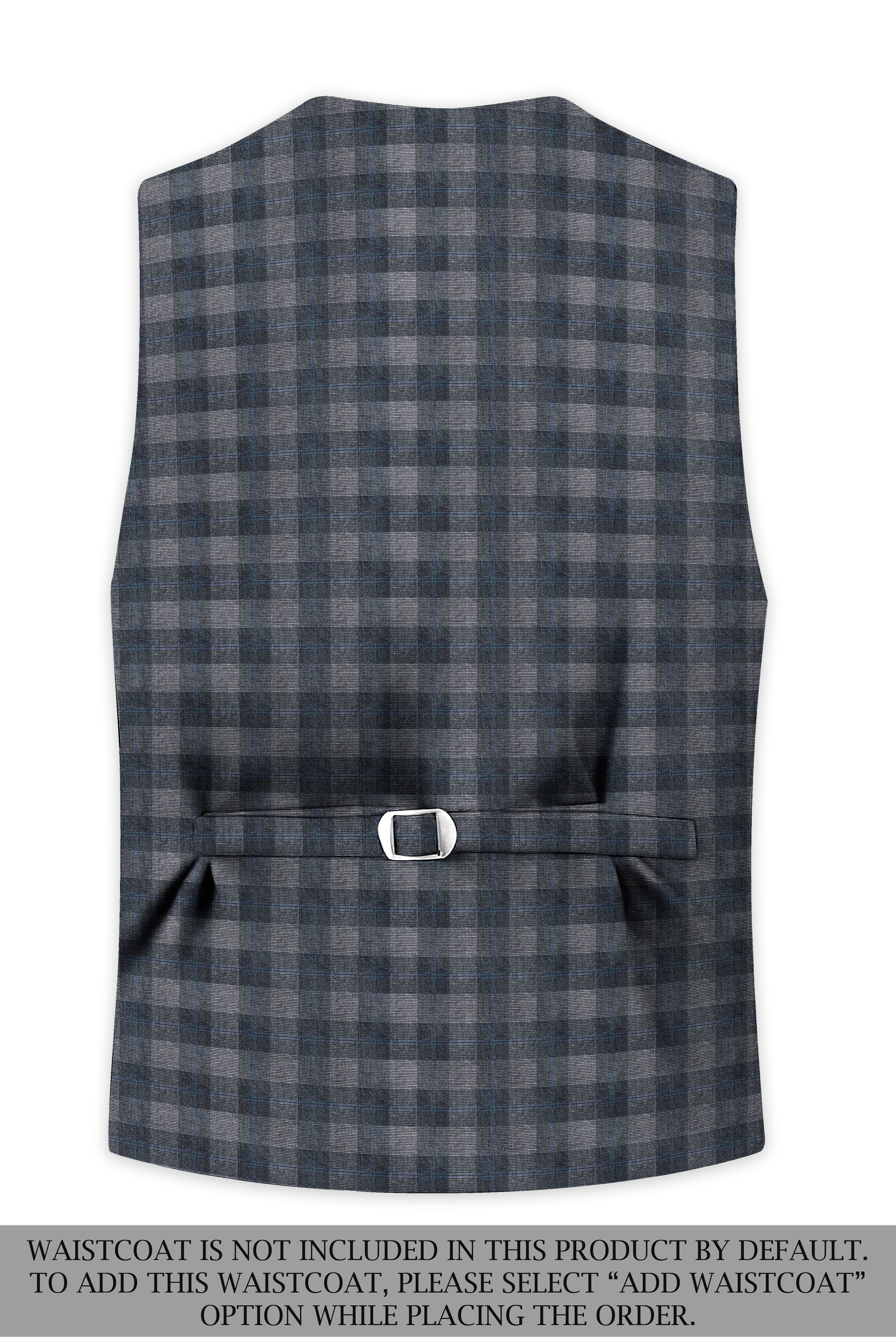 Nobel and Chicago Grey Plaid Wool Rich Tuxedo Suit