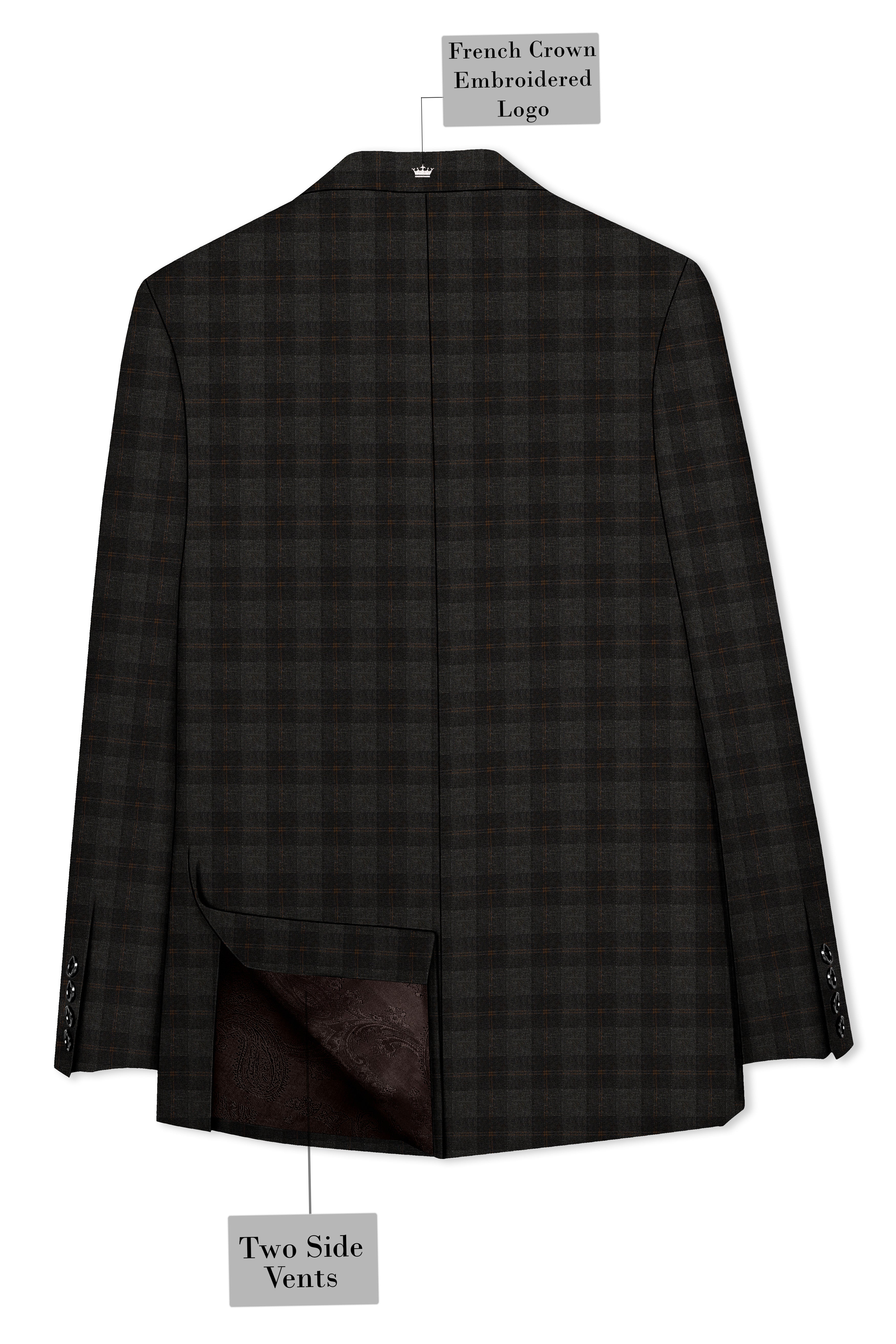 Thunder and Spice Brown Plaid Wool Rich Tuxedo Suit