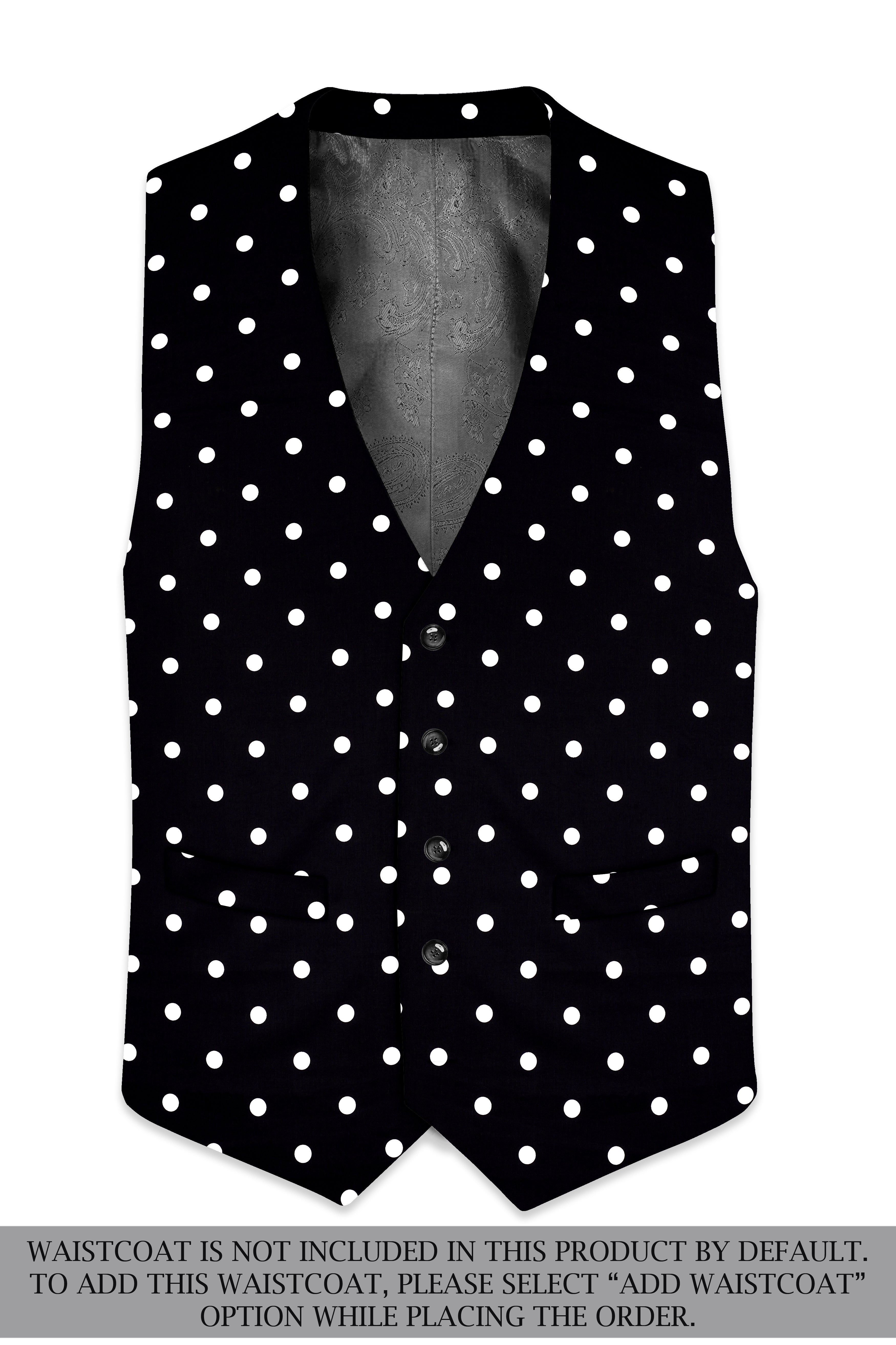 Jade Black Polka Print Double Breasted Suit
