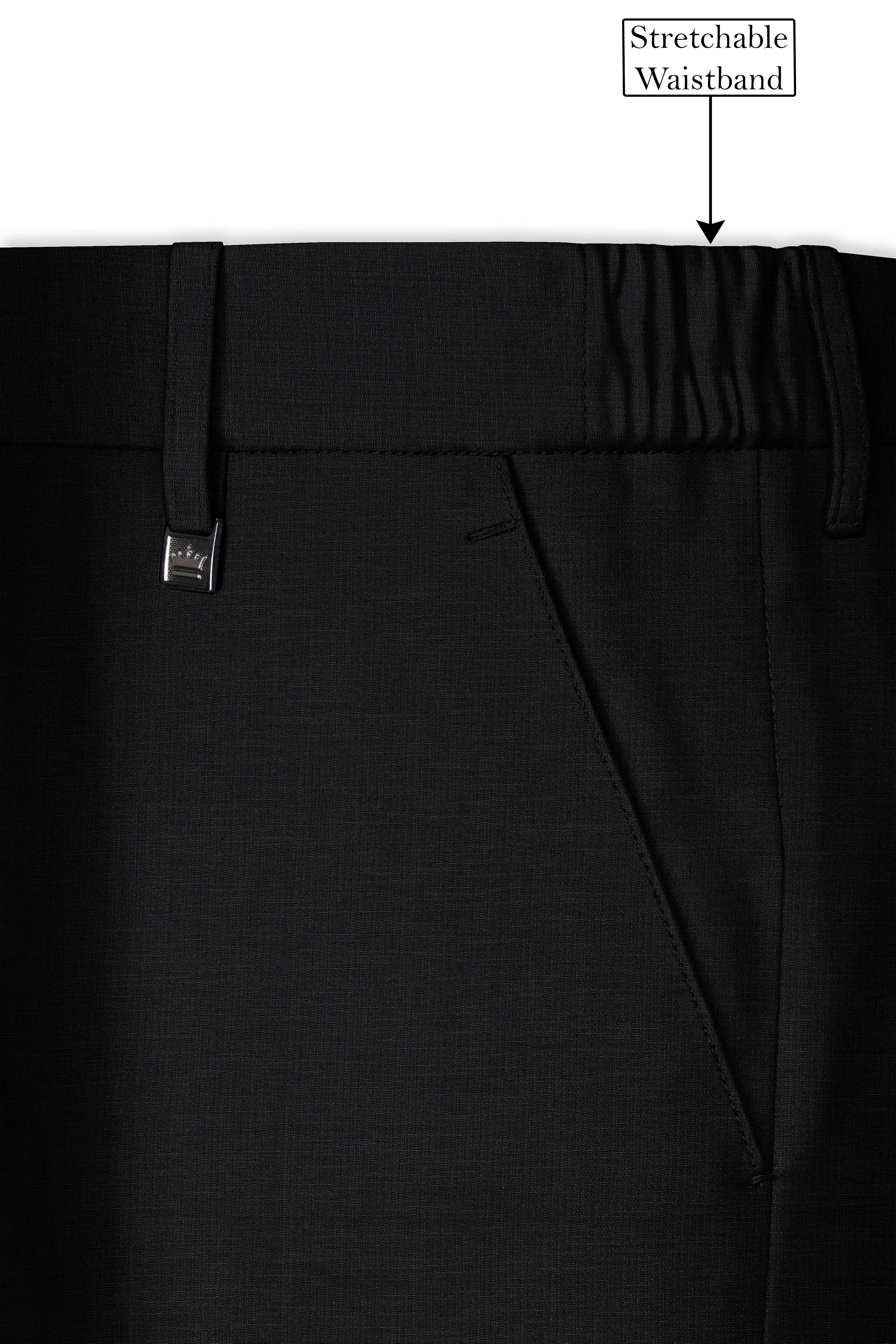 Diesel Black Cross Placket Wool Rich Bandhgala Suit