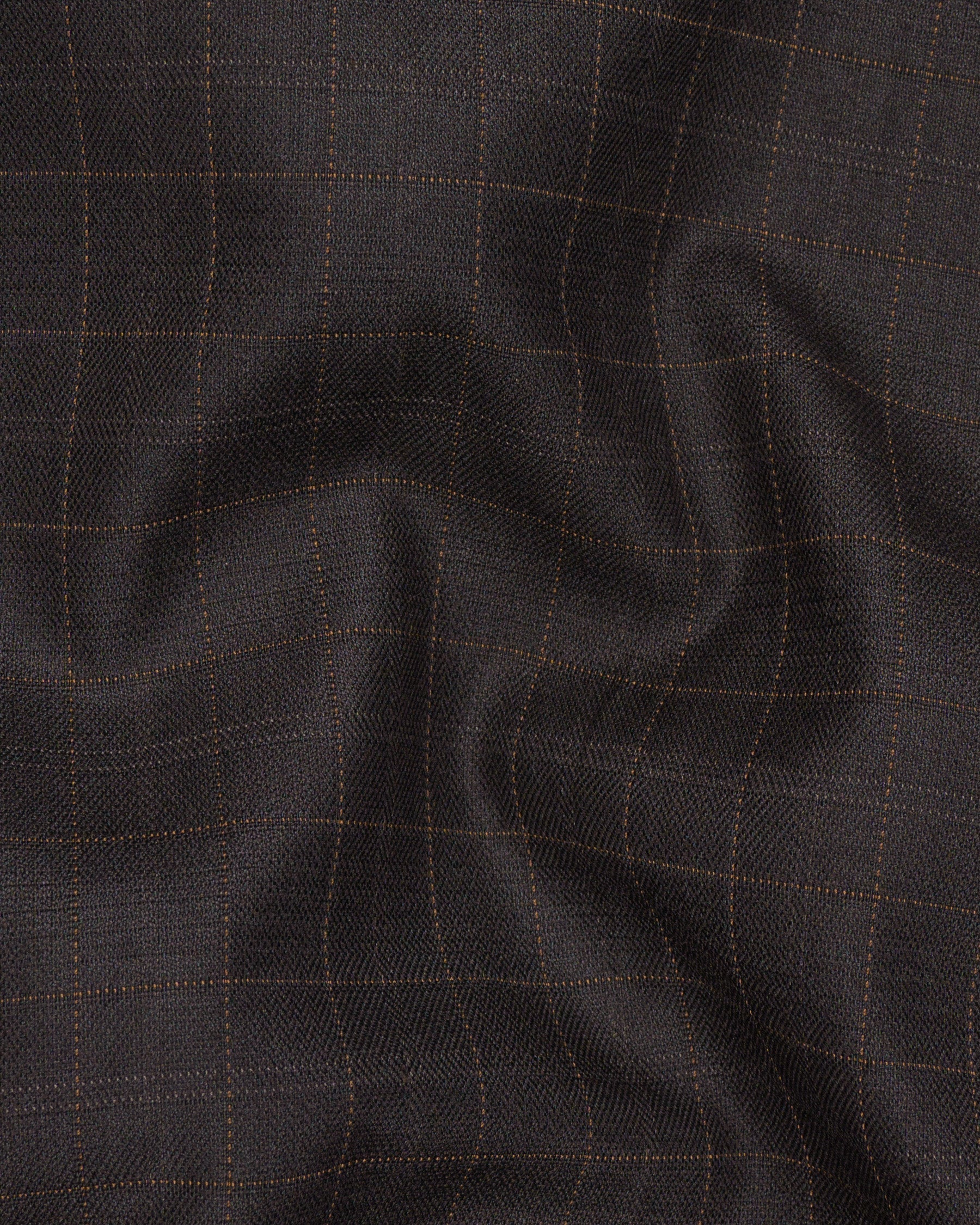 Brown Plaid Wool Rich Suit