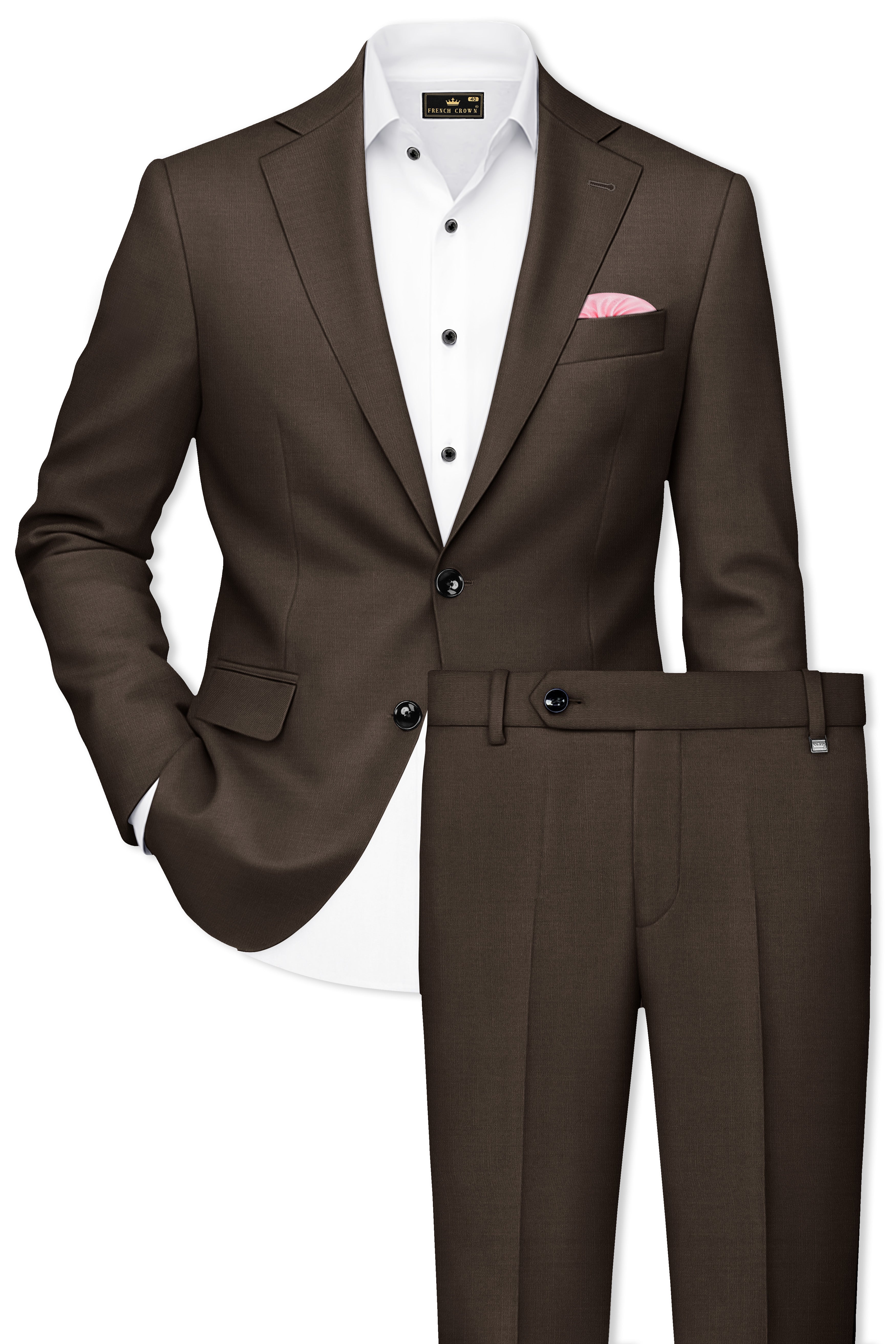Don Juan Brown Wool Rich Suit