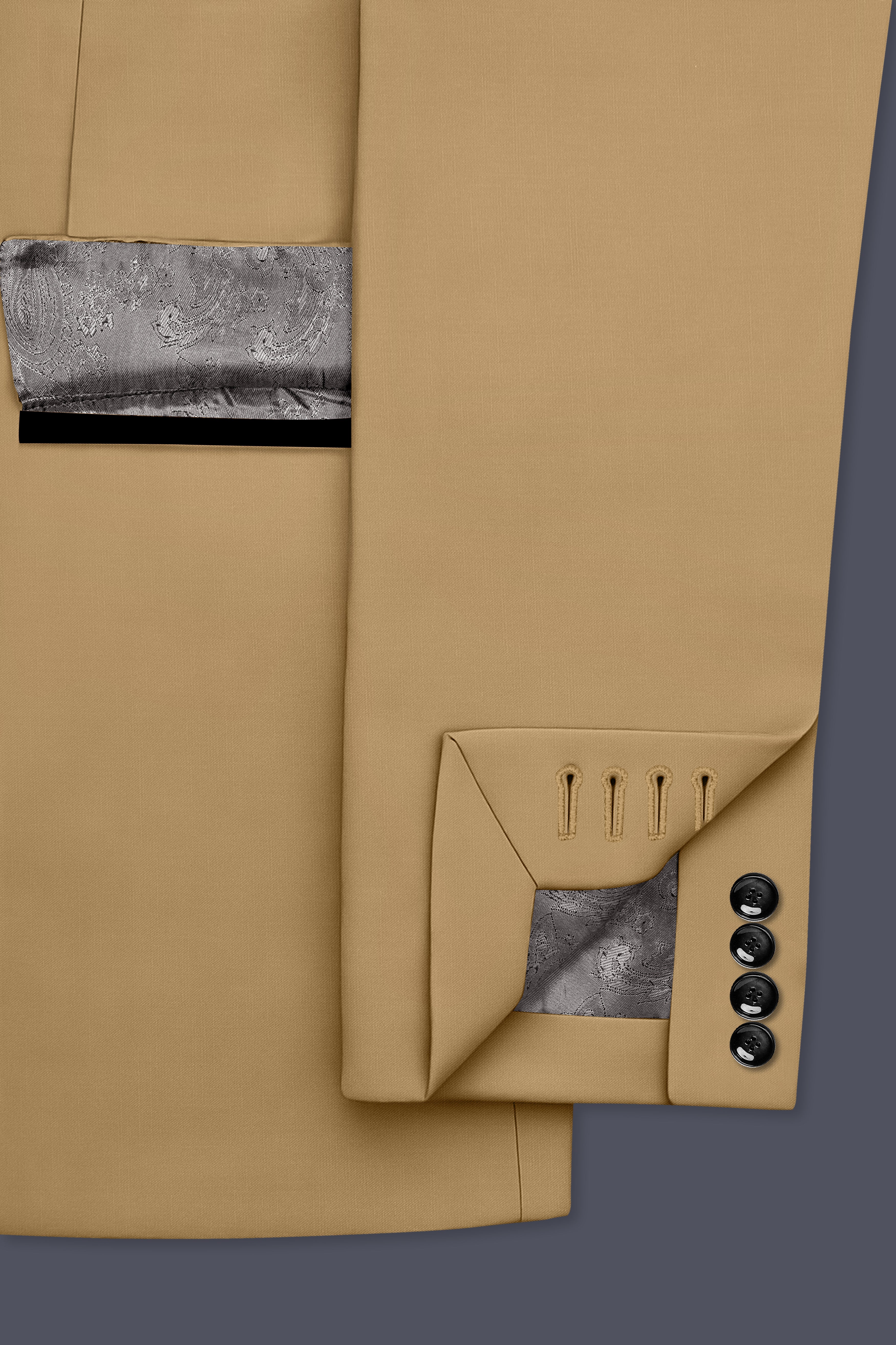 Oak Brown Premium Cotton Tuxedo Suit