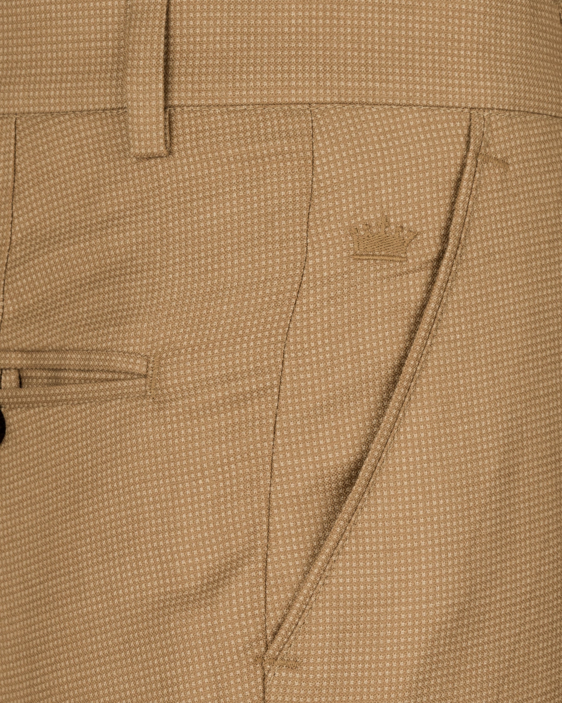 Oak Brown Cross Placket Bandhgala Premium Cotton Suit
