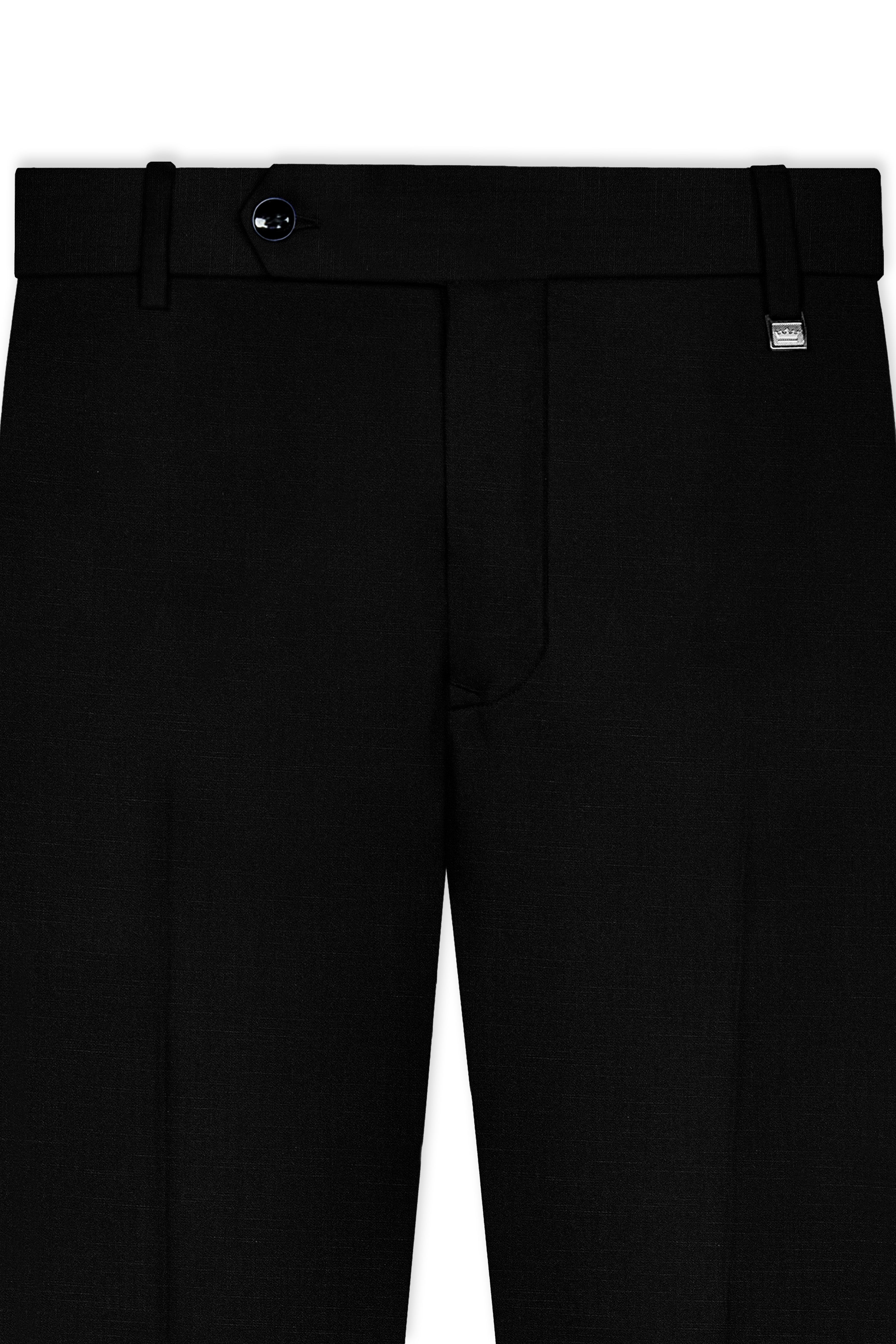 Jade Black Stretchable Subtle Sheen Designer Wool Rich Suit