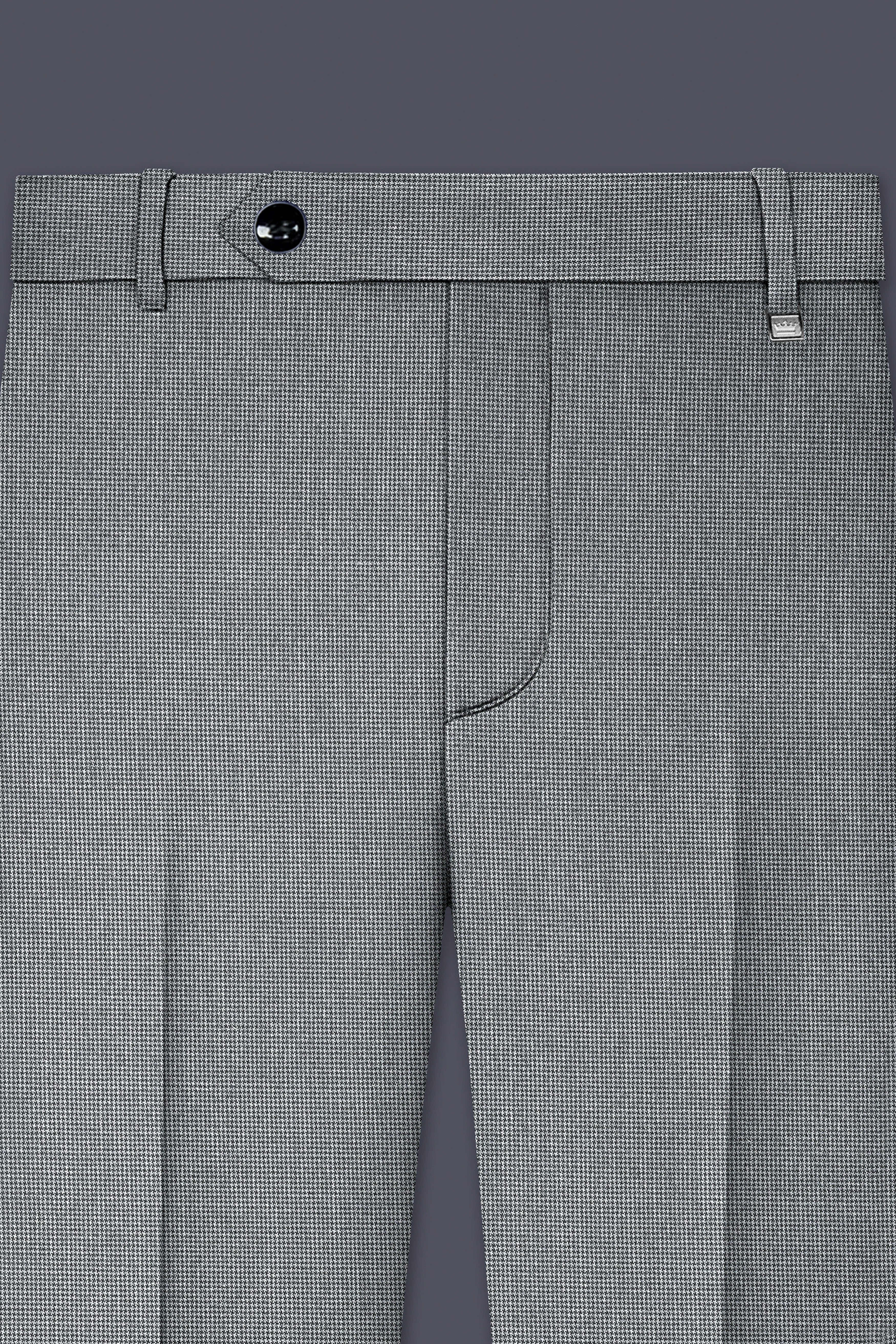 Mountain Mist Gray Houndstooth Wool Rich Double Breasted Suit
