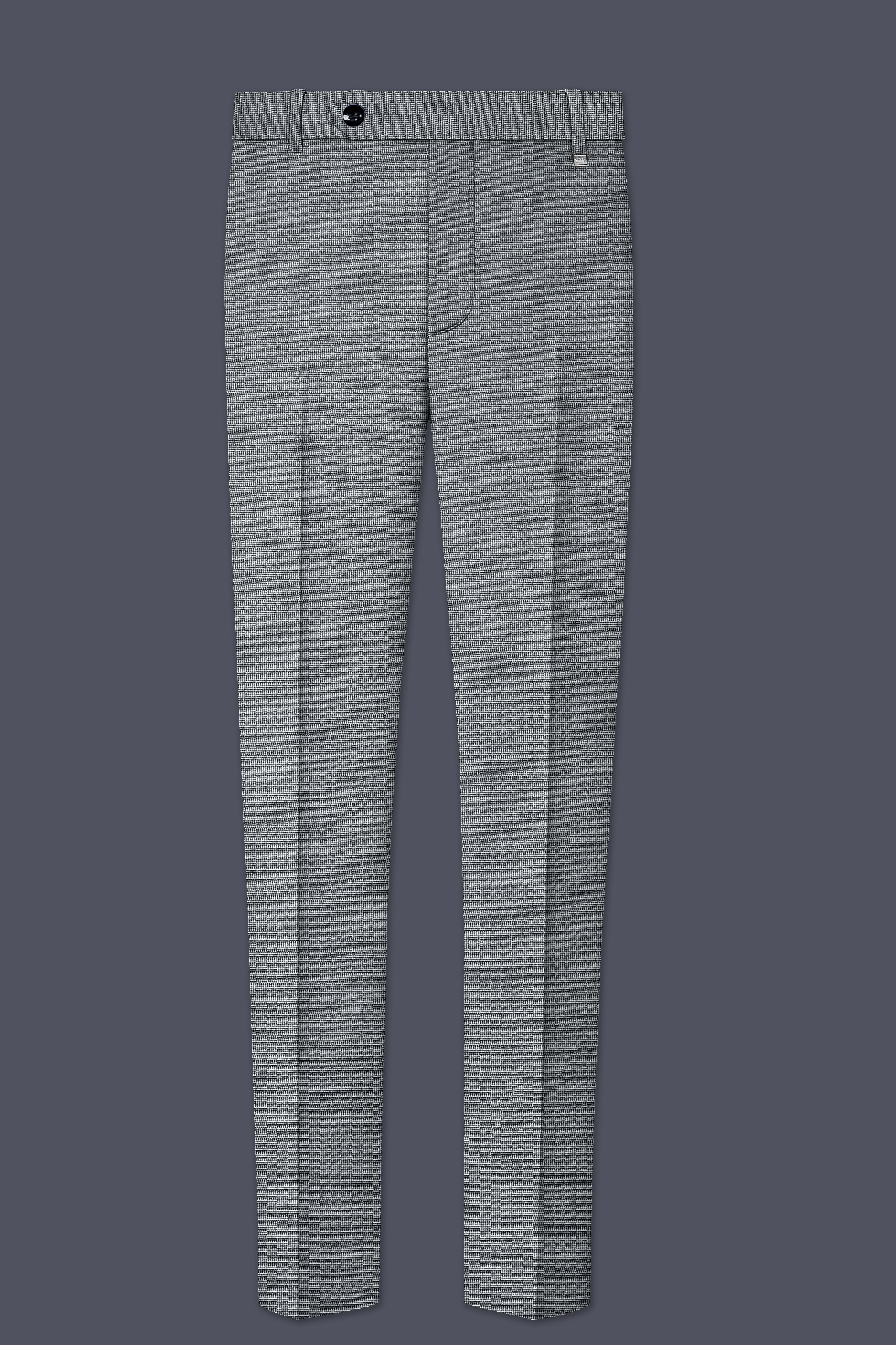 Mountain Mist Gray Houndstooth Wool Rich Double Breasted Suit