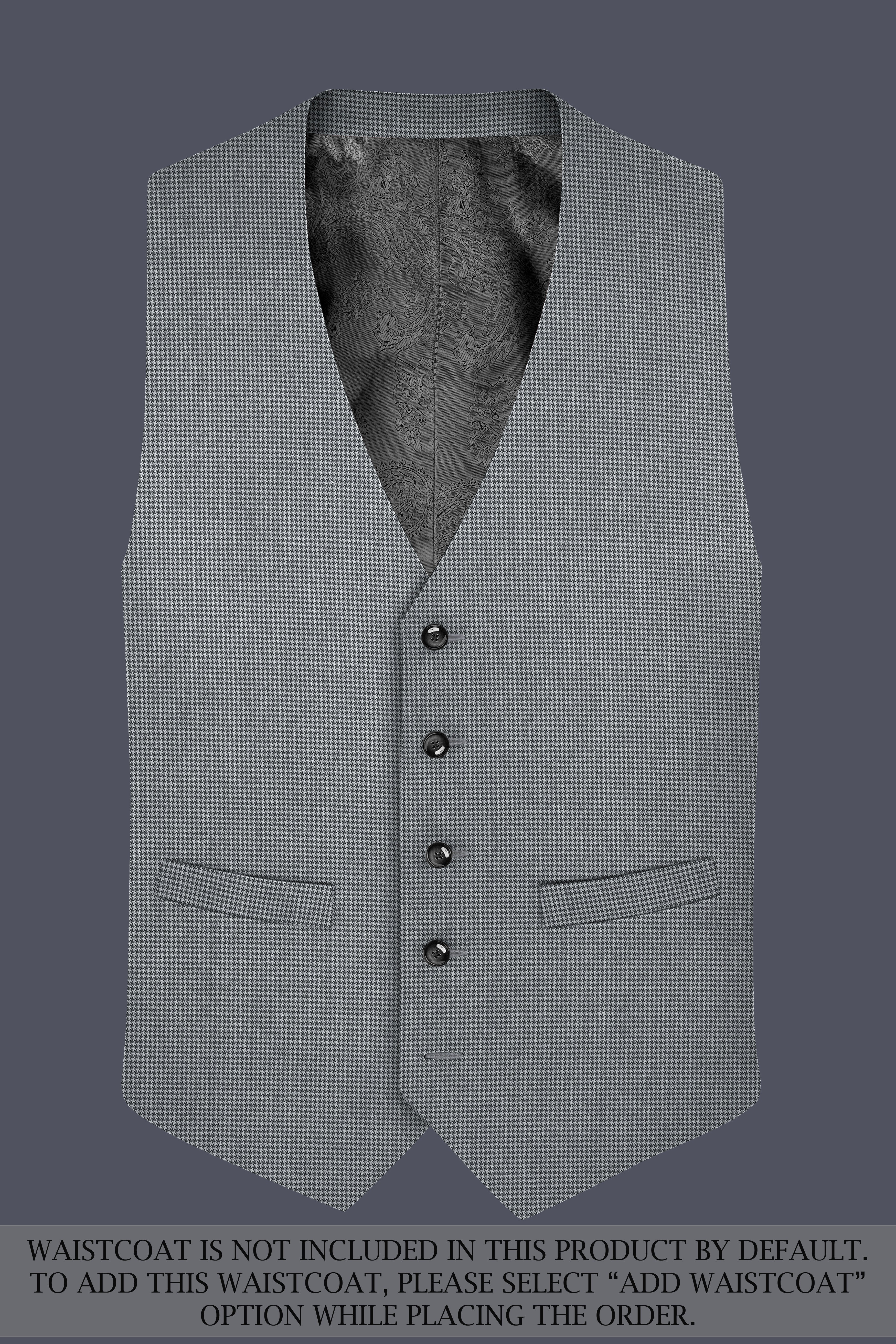 Mountain Mist Gray Houndstooth Wool Rich Double Breasted Suit