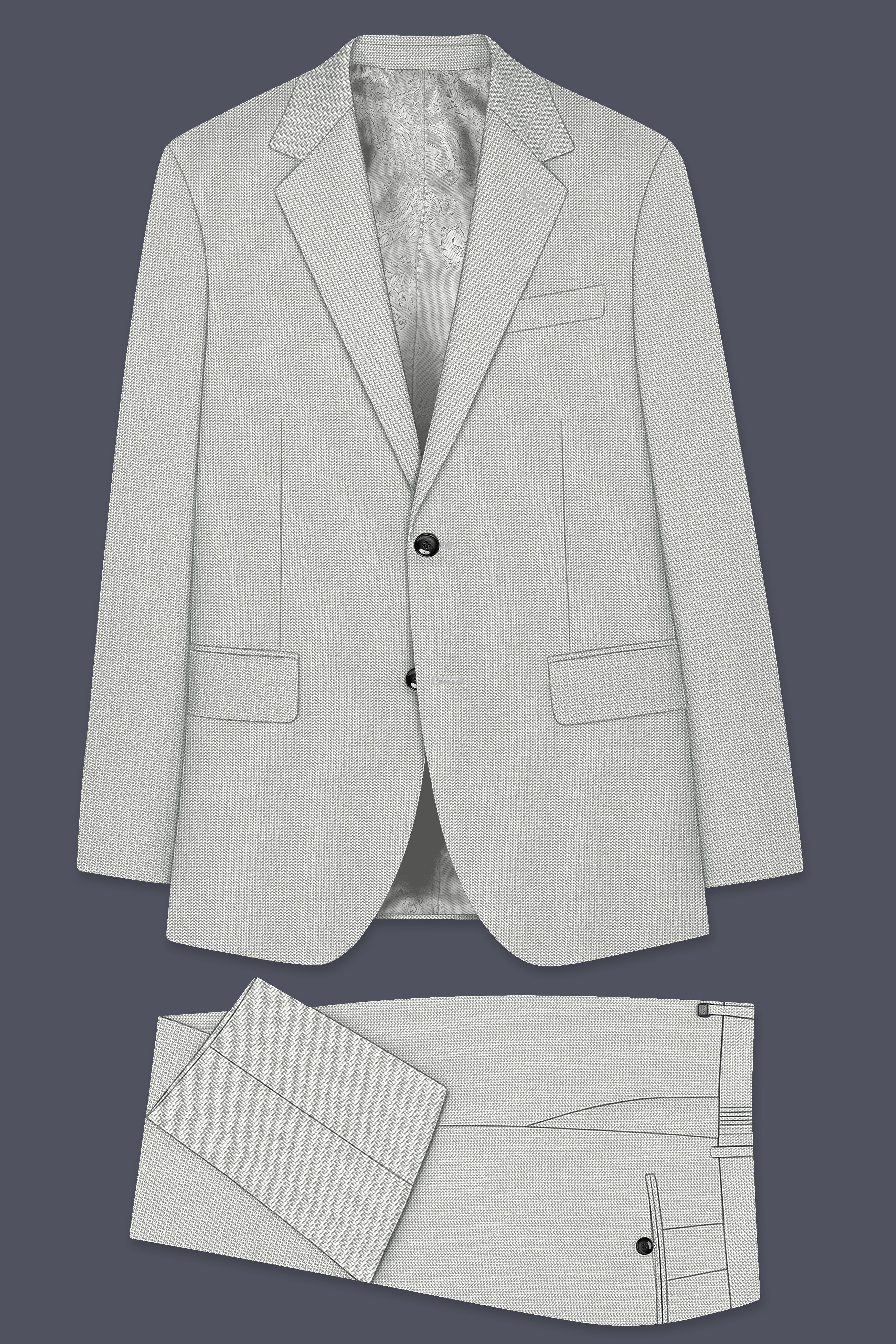 Shady Lady Grey houndstooth Wool Rich Suit