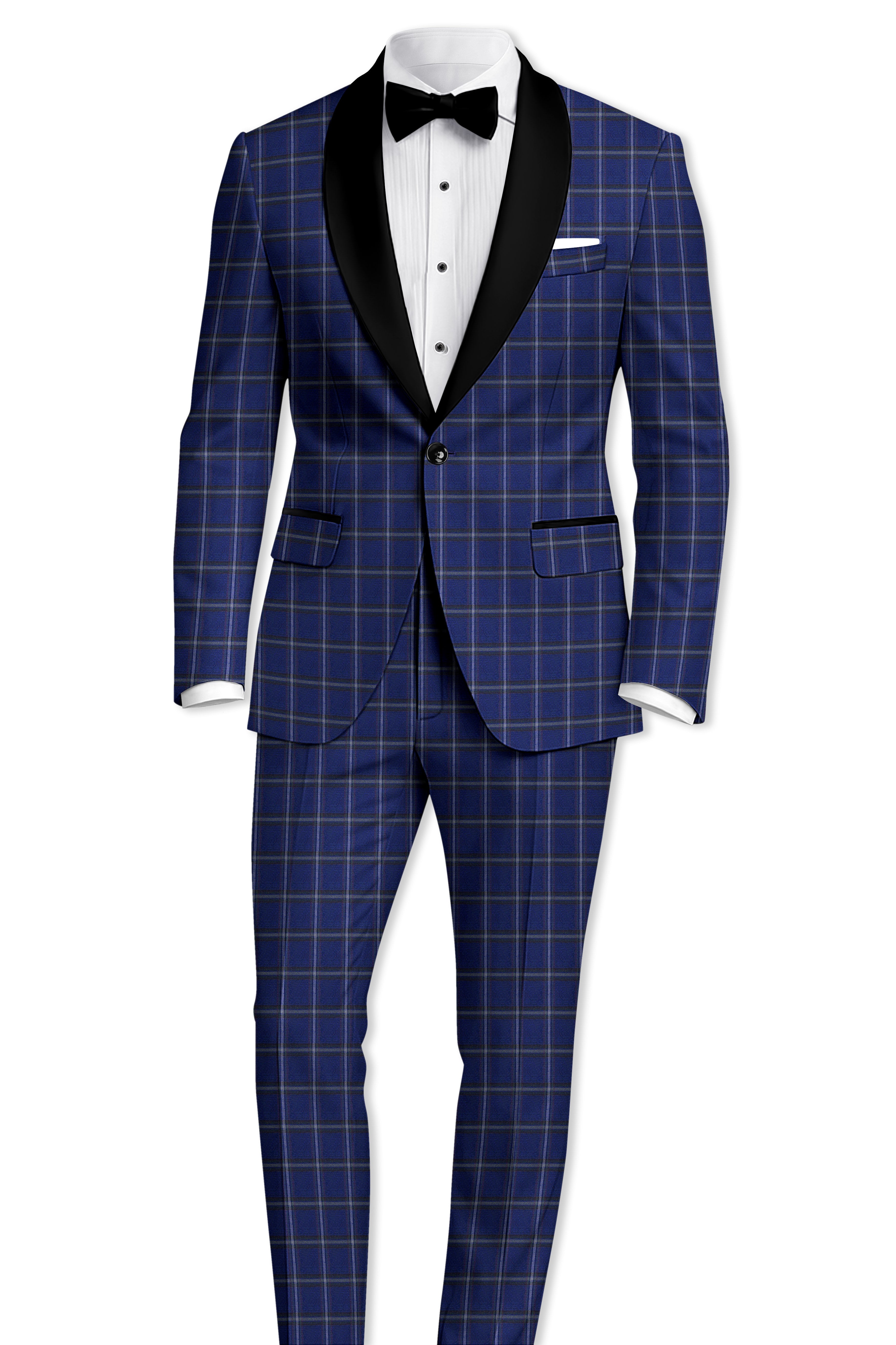 Rhino Blue Windowpane Woolrich Tuxedo Suit