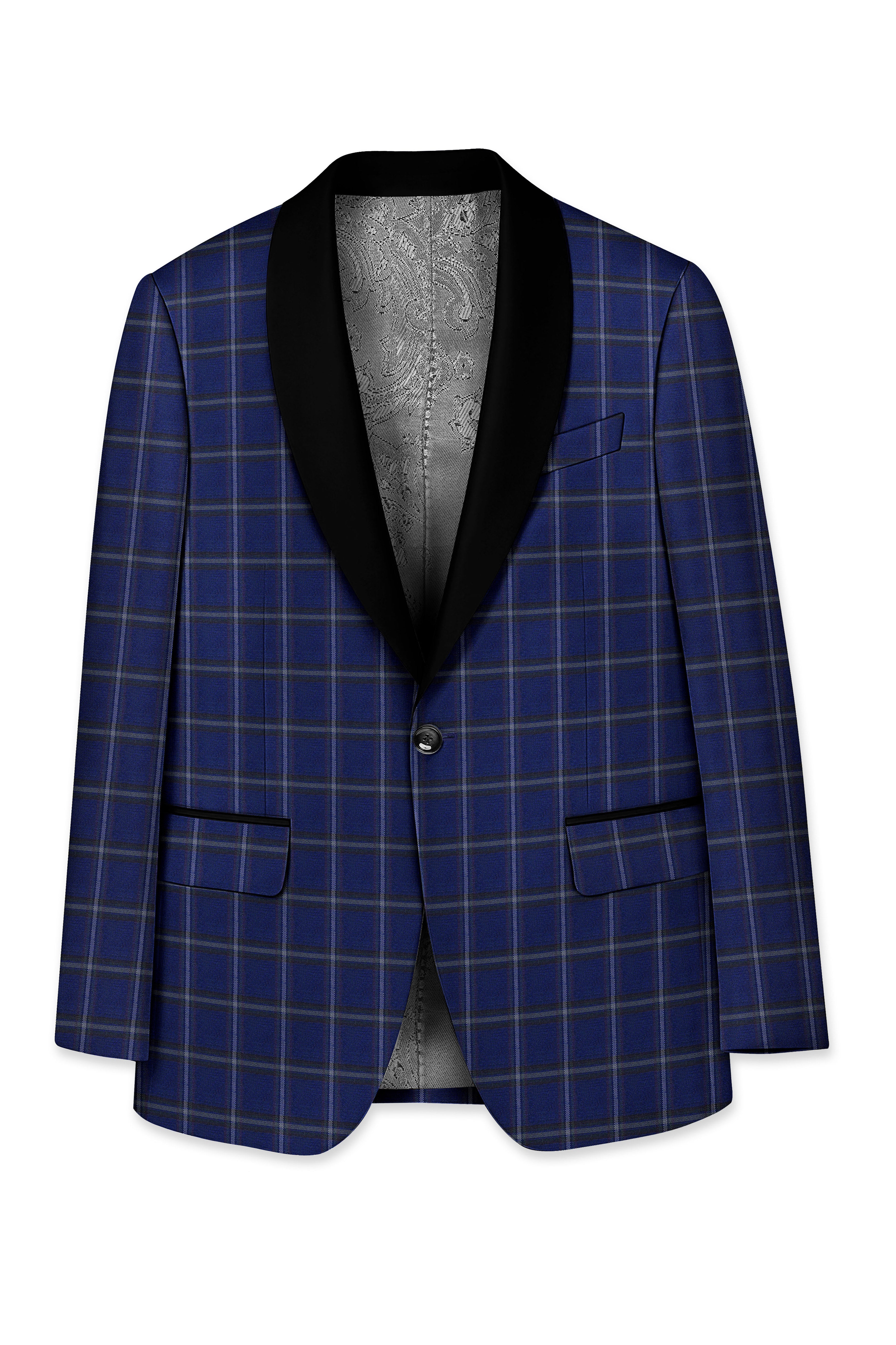 Rhino Blue Windowpane Woolrich Tuxedo Suit