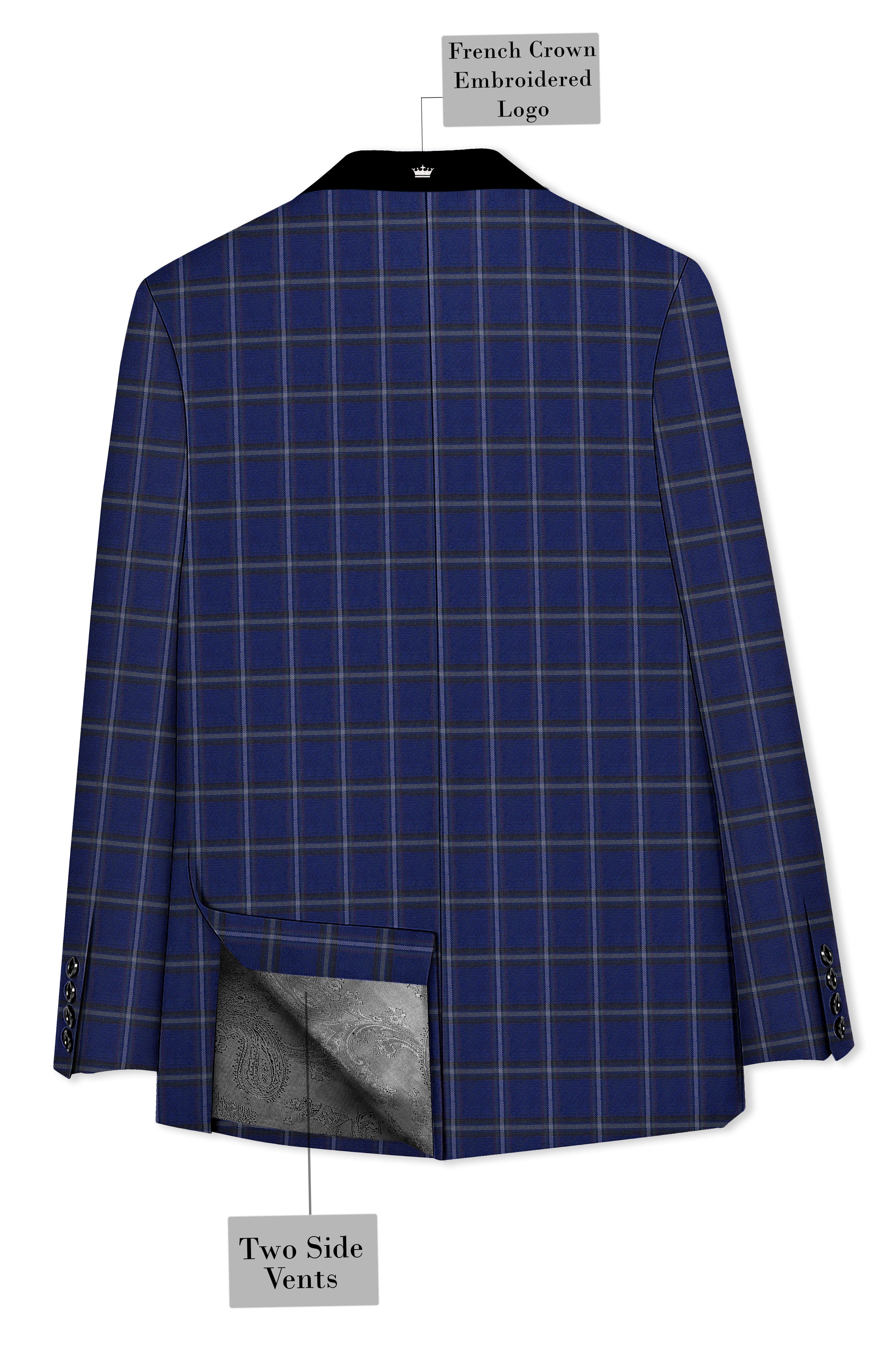 Rhino Blue Windowpane Woolrich Tuxedo Suit