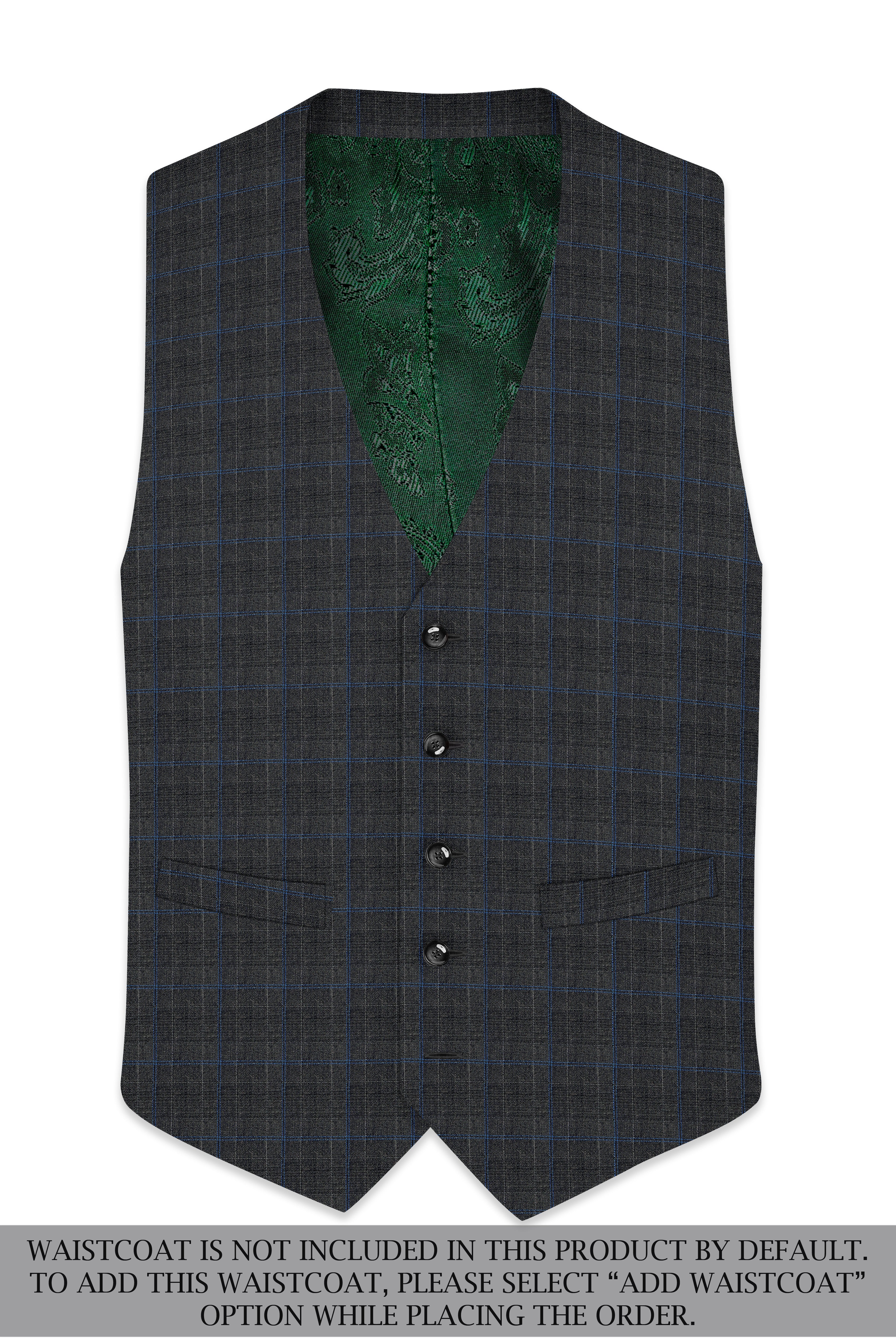 Cape Cod Gray Super fine Checkered Double Breasted Wool Rich Suit