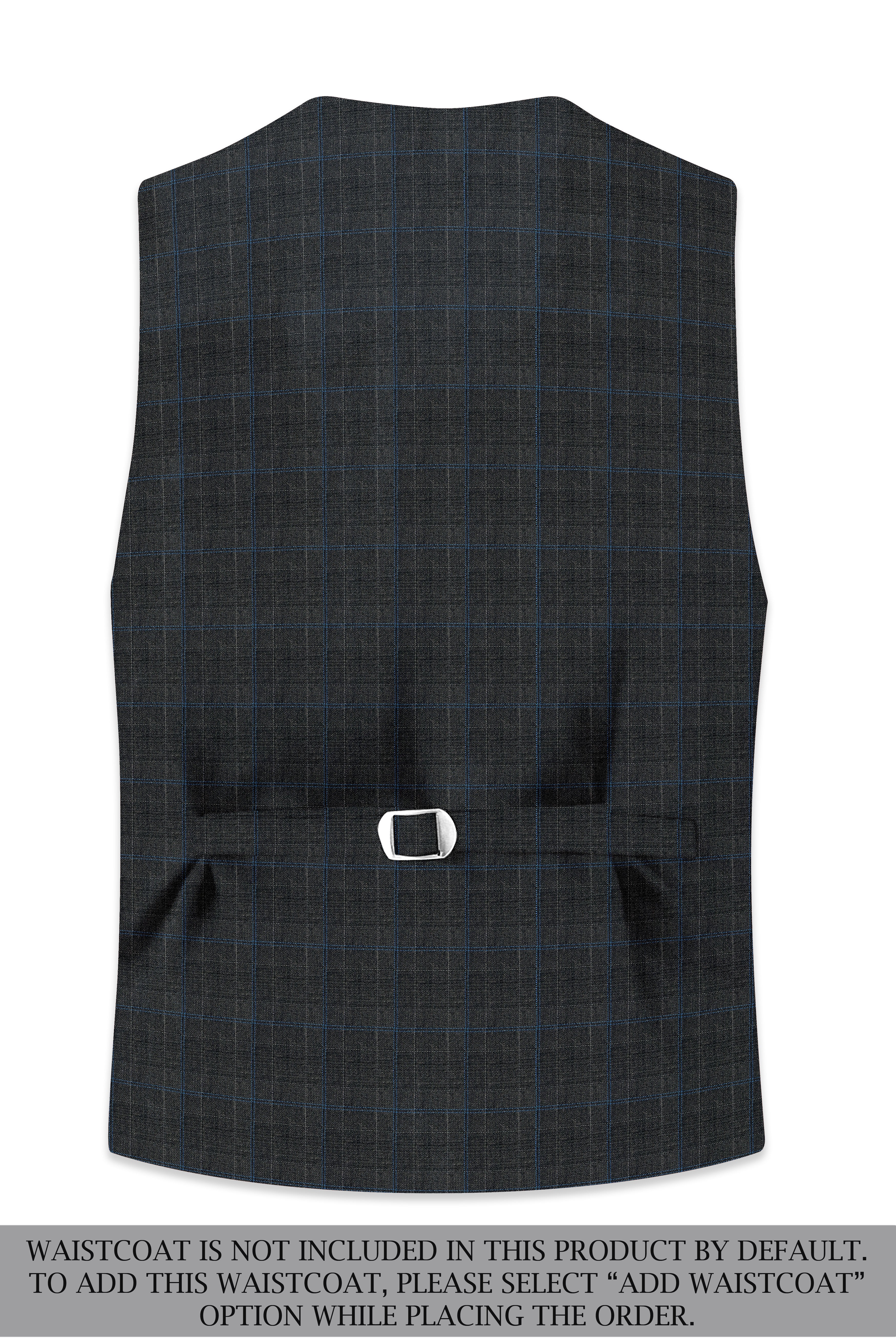 Cape Cod Gray Super fine Checkered Double Breasted Wool Rich Suit