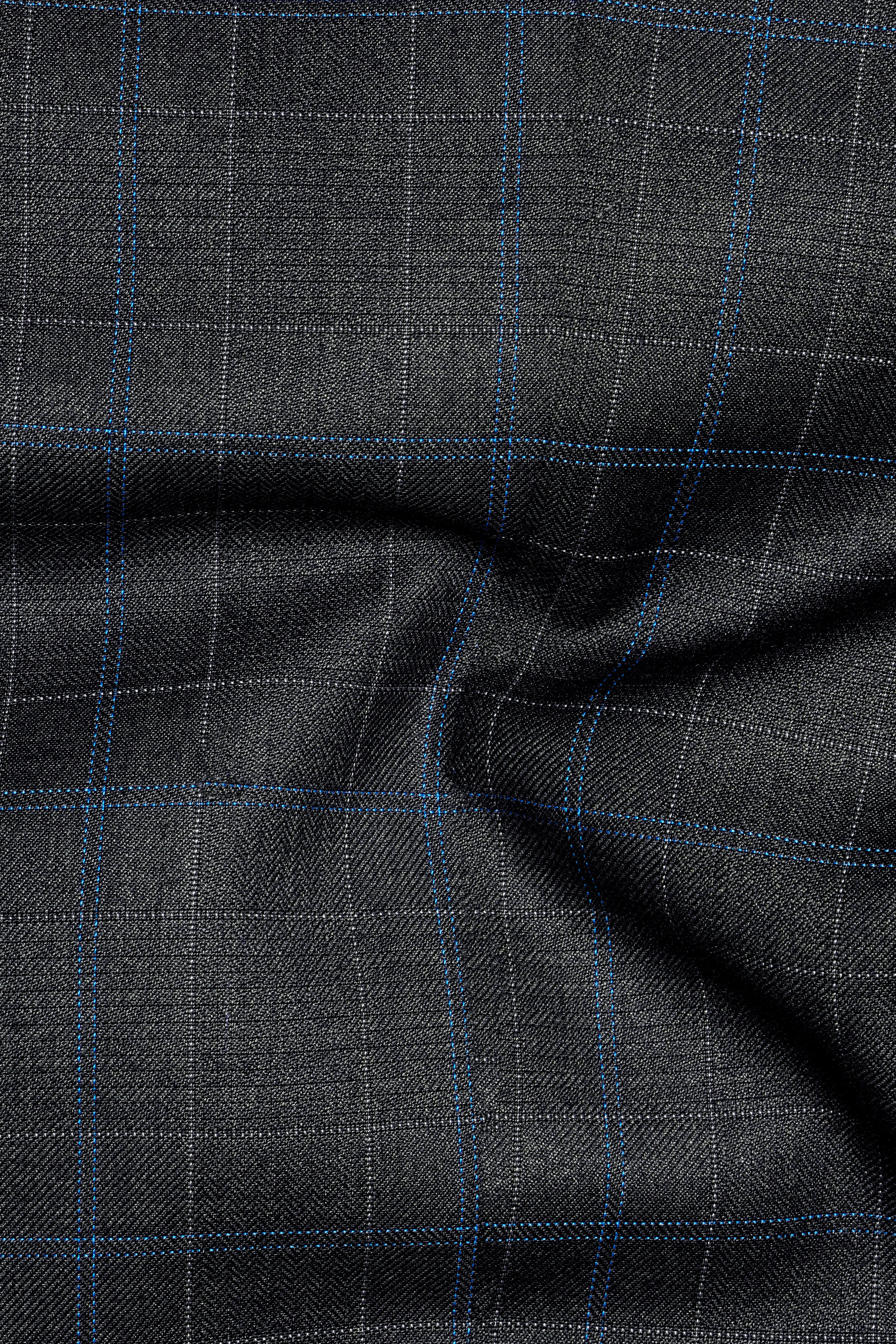 Cape Cod Gray Super fine Checkered Double Breasted Wool Rich Suit