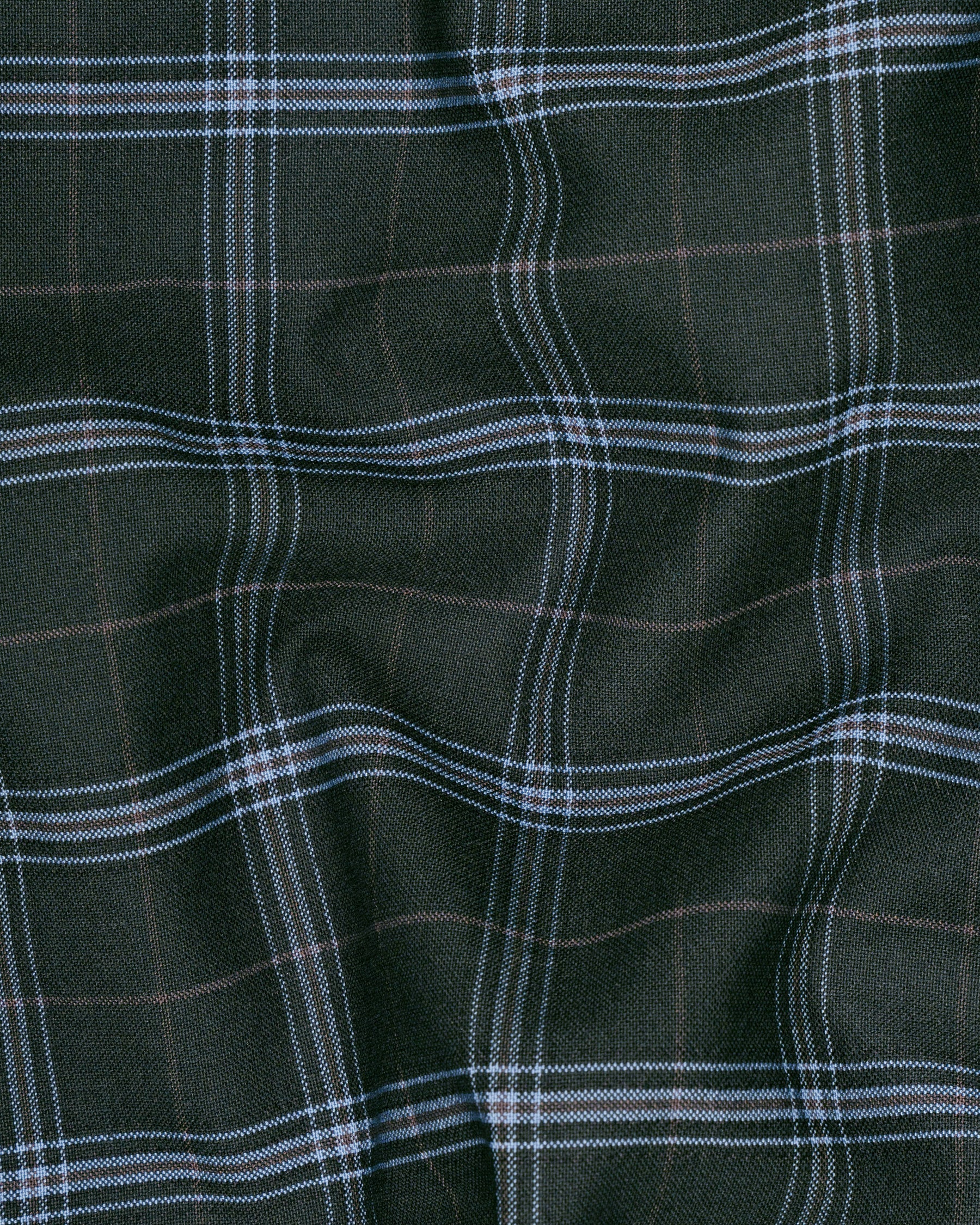 Log Cabin Green Super fine Windowpane Wool Rich Double Breasted Suit